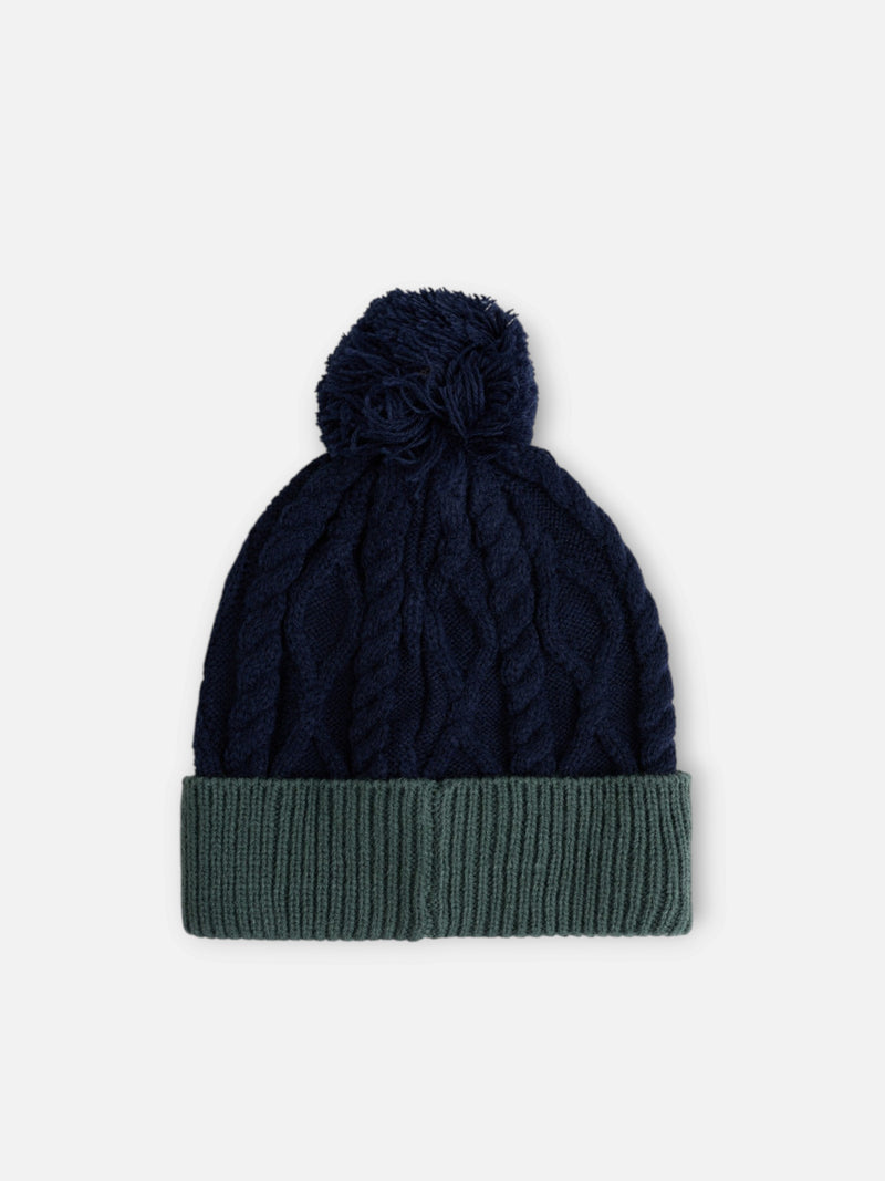 Gorro kids lana bicolor azul verde