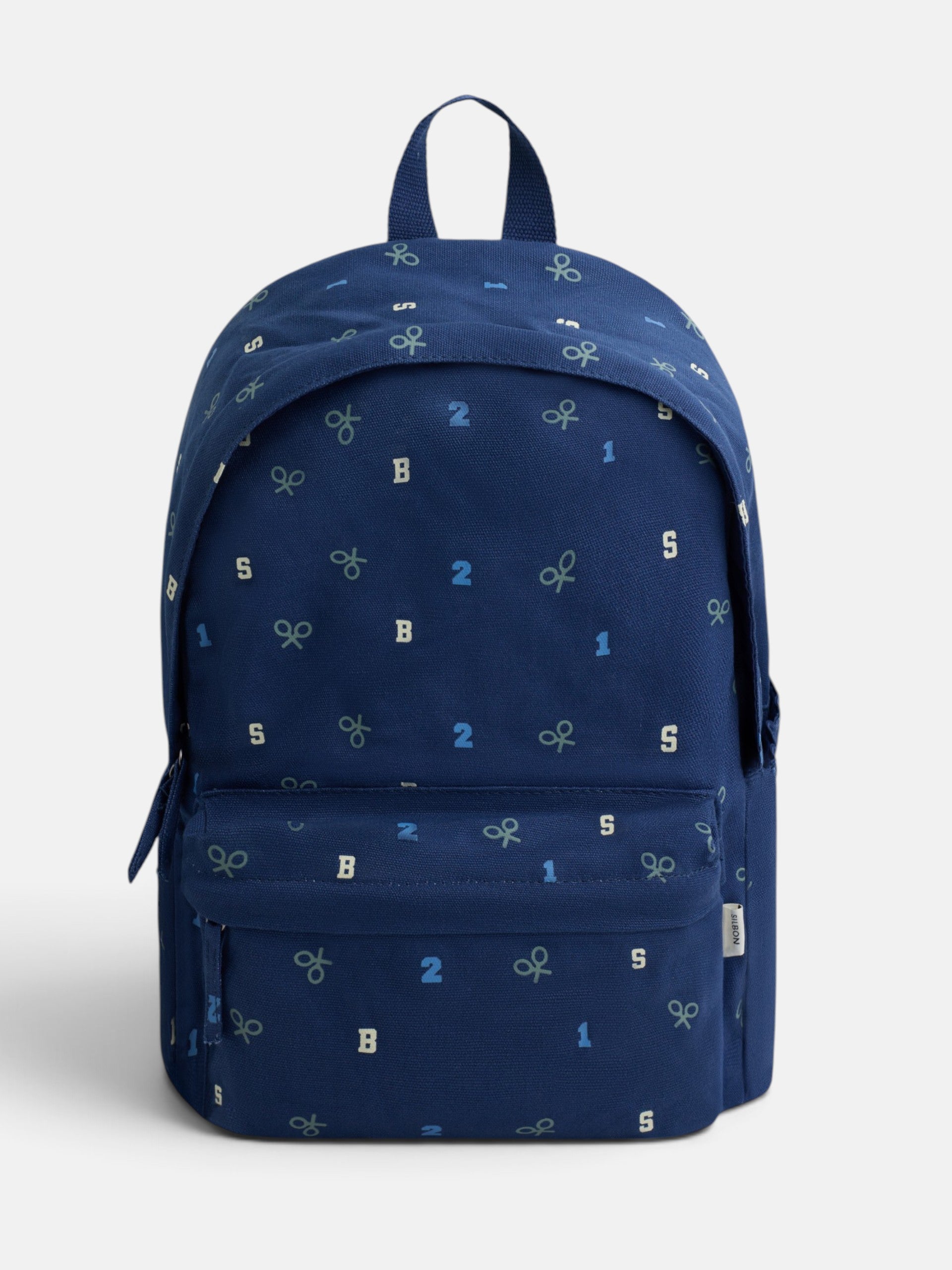 Mochila infantil estampada azul-marinho