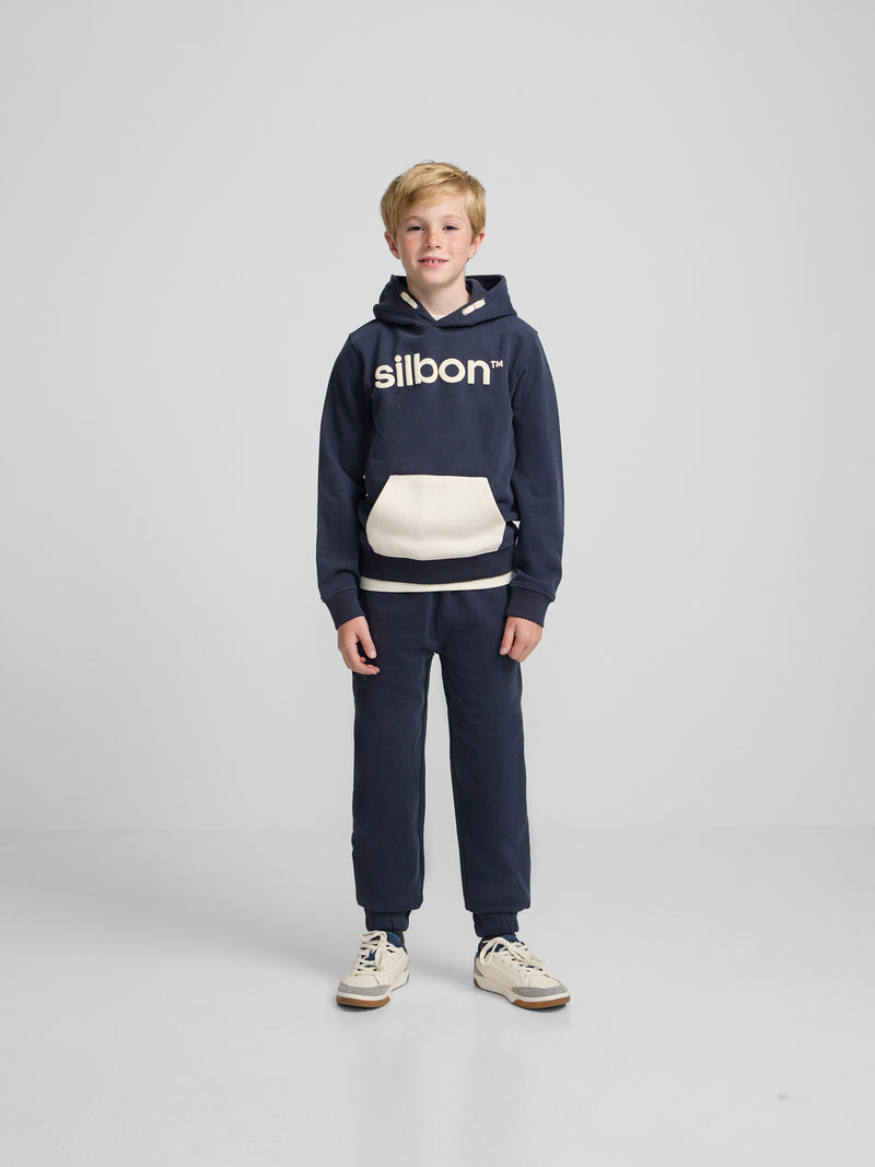 Sweatshirt desportiva canguru azul-marinho para crianças