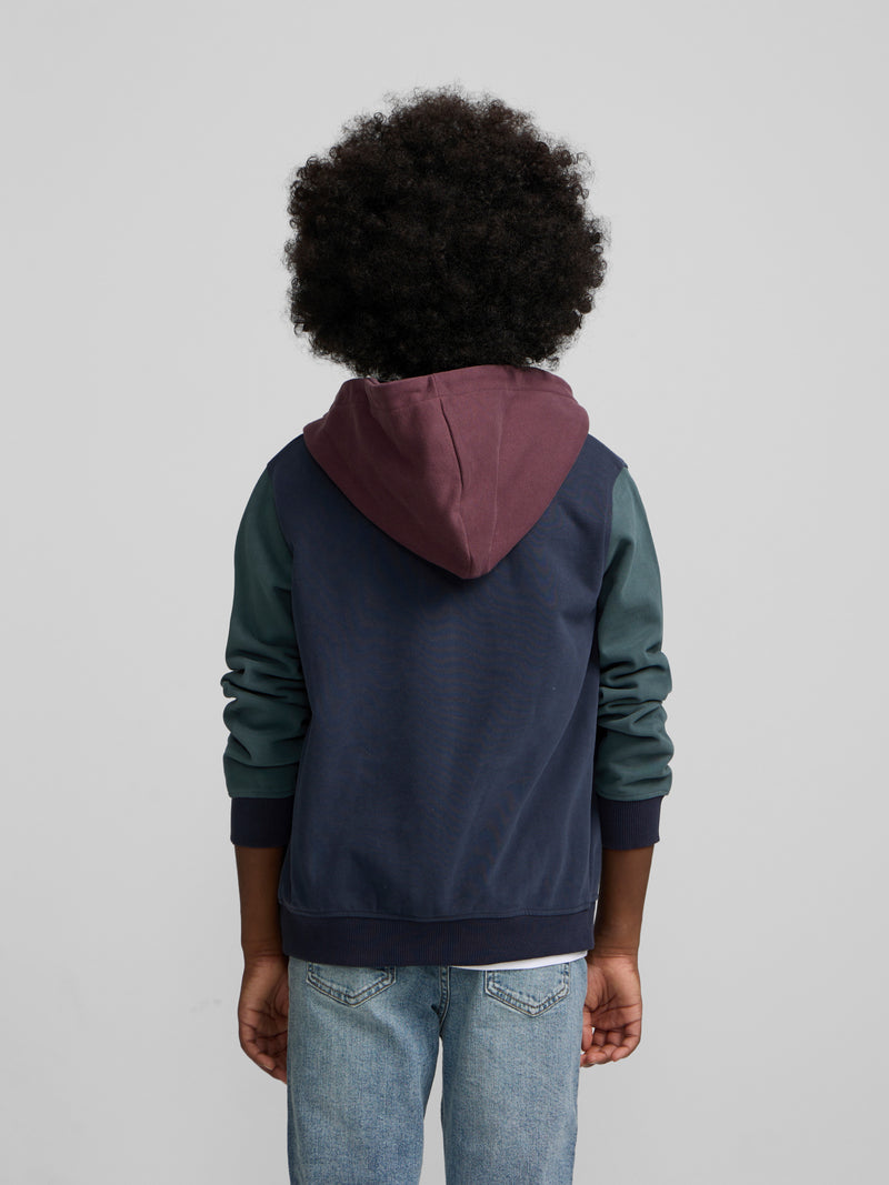 Sweatshirt desportiva multicolor azul-marinho para crianças