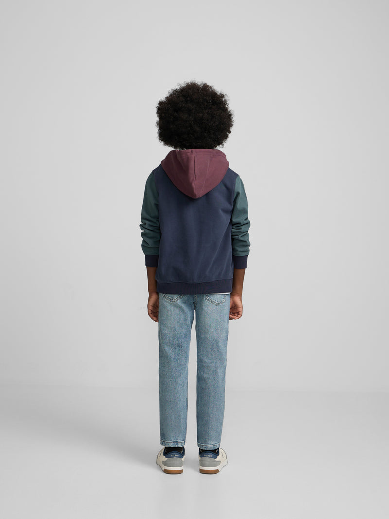 Sweatshirt desportiva multicolor azul-marinho para crianças