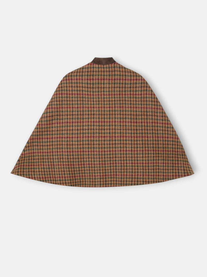 Girl's brown checkered cape
