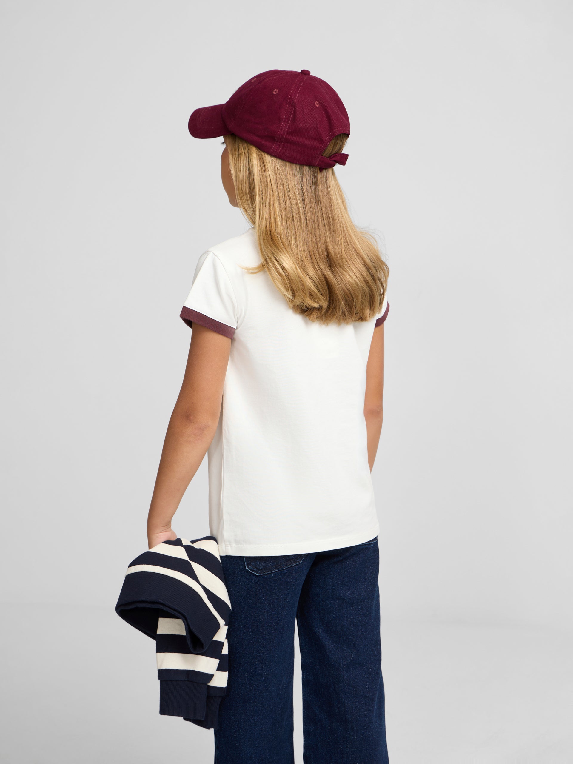 T-shirt fille Silbon varsity écru