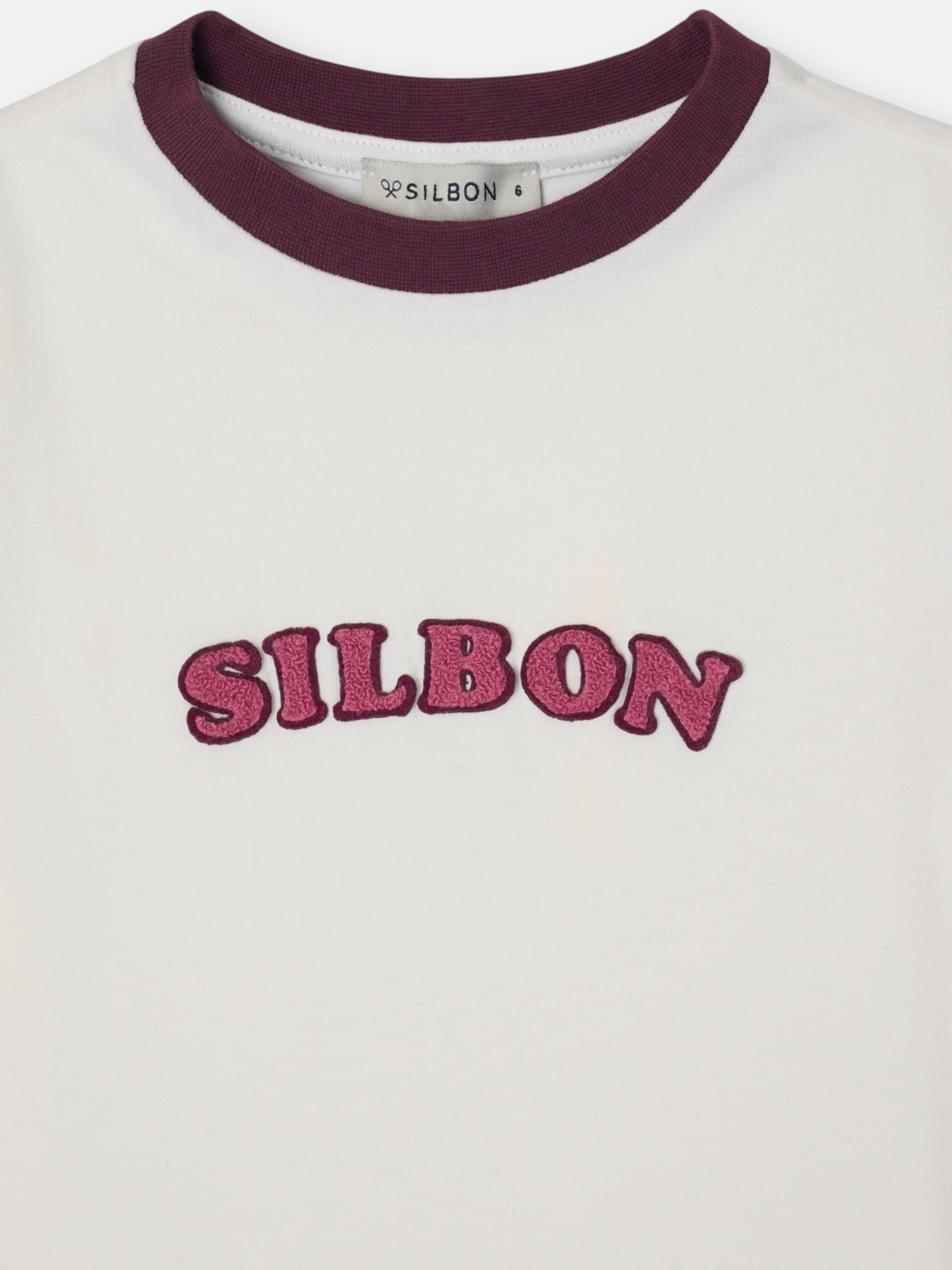 T-shirt fille Silbon varsity écru