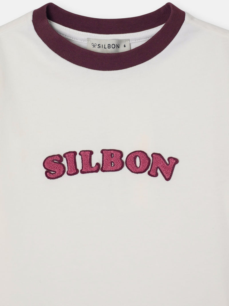 Silbon Varsity Girl T-shirt in Off-White