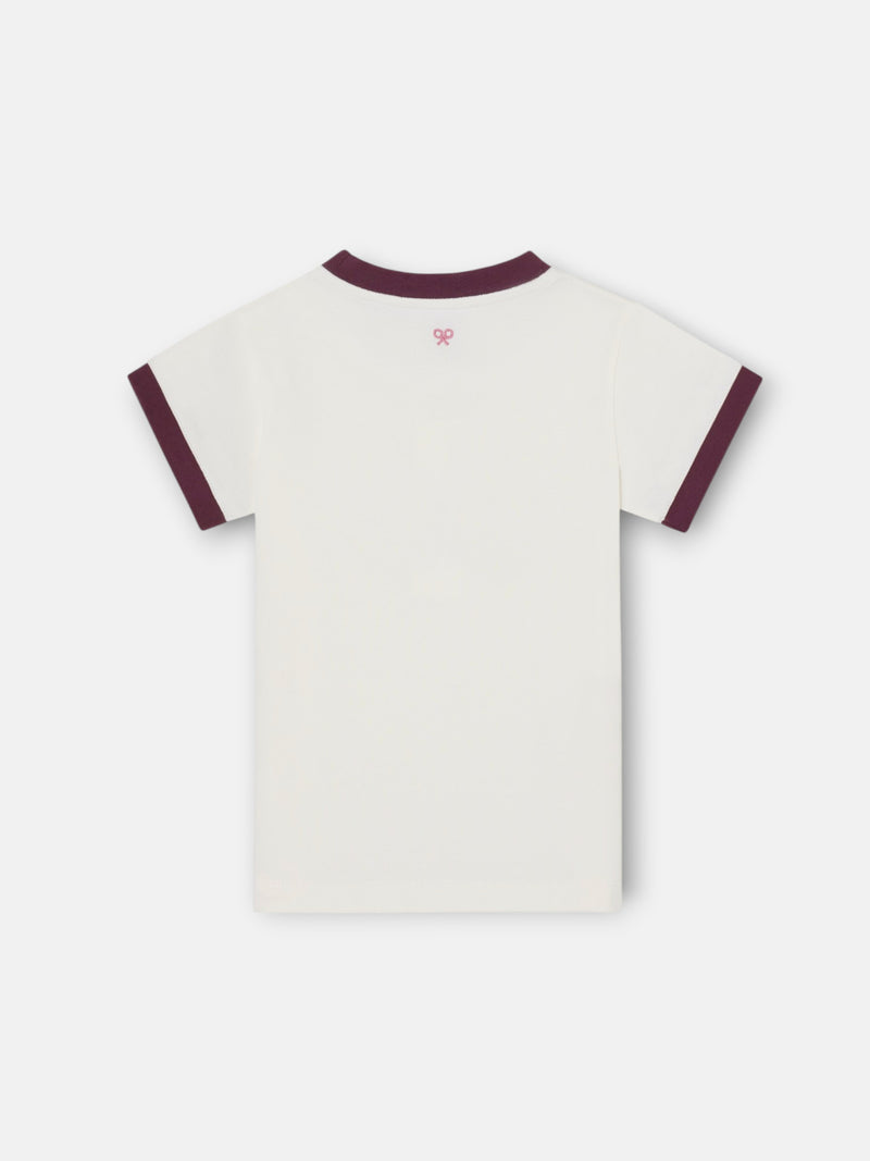 Silbon Varsity Girl T-shirt in Off-White