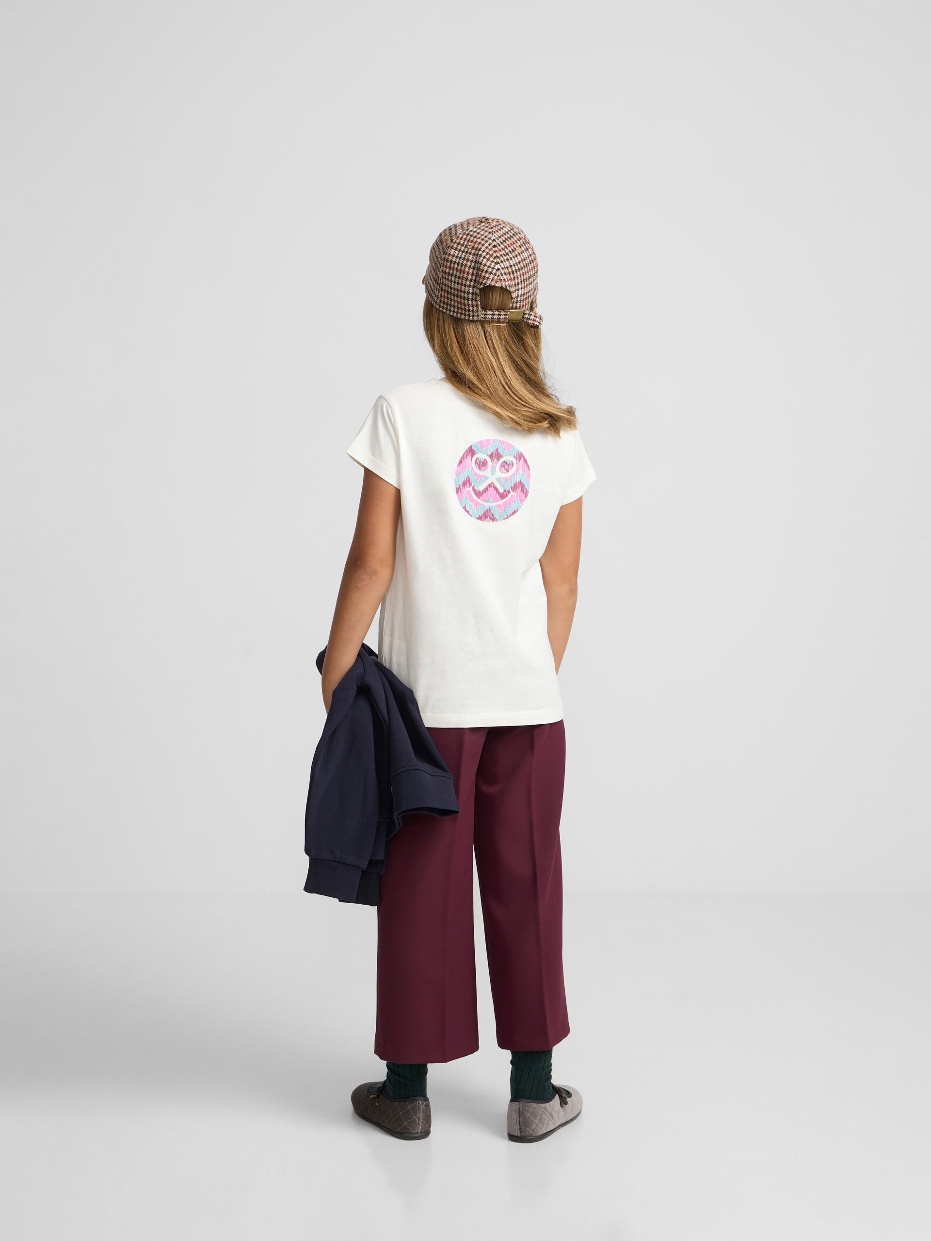 T-shirt fille patch raquettes blanche
