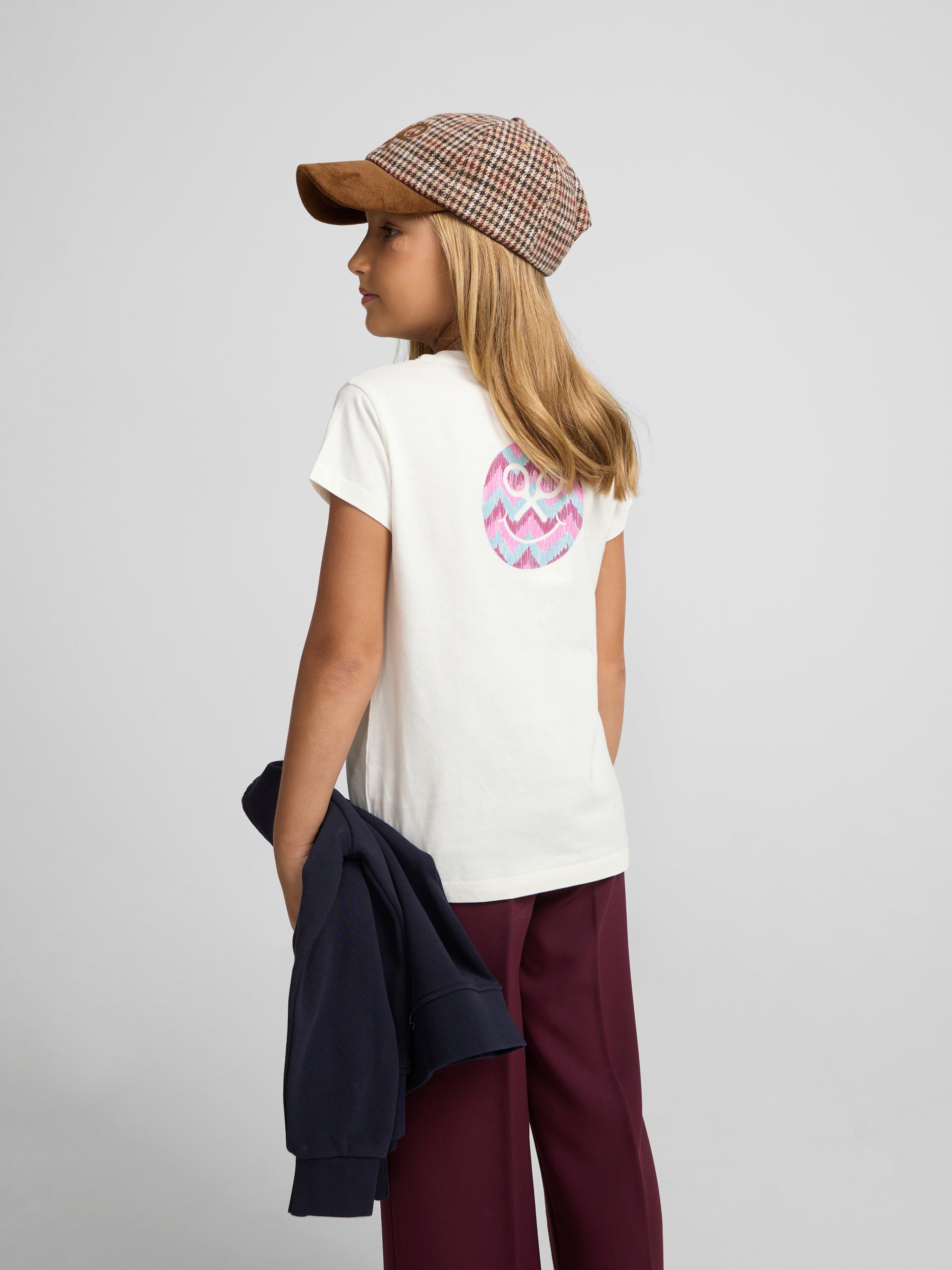 T-shirt fille patch raquettes blanche