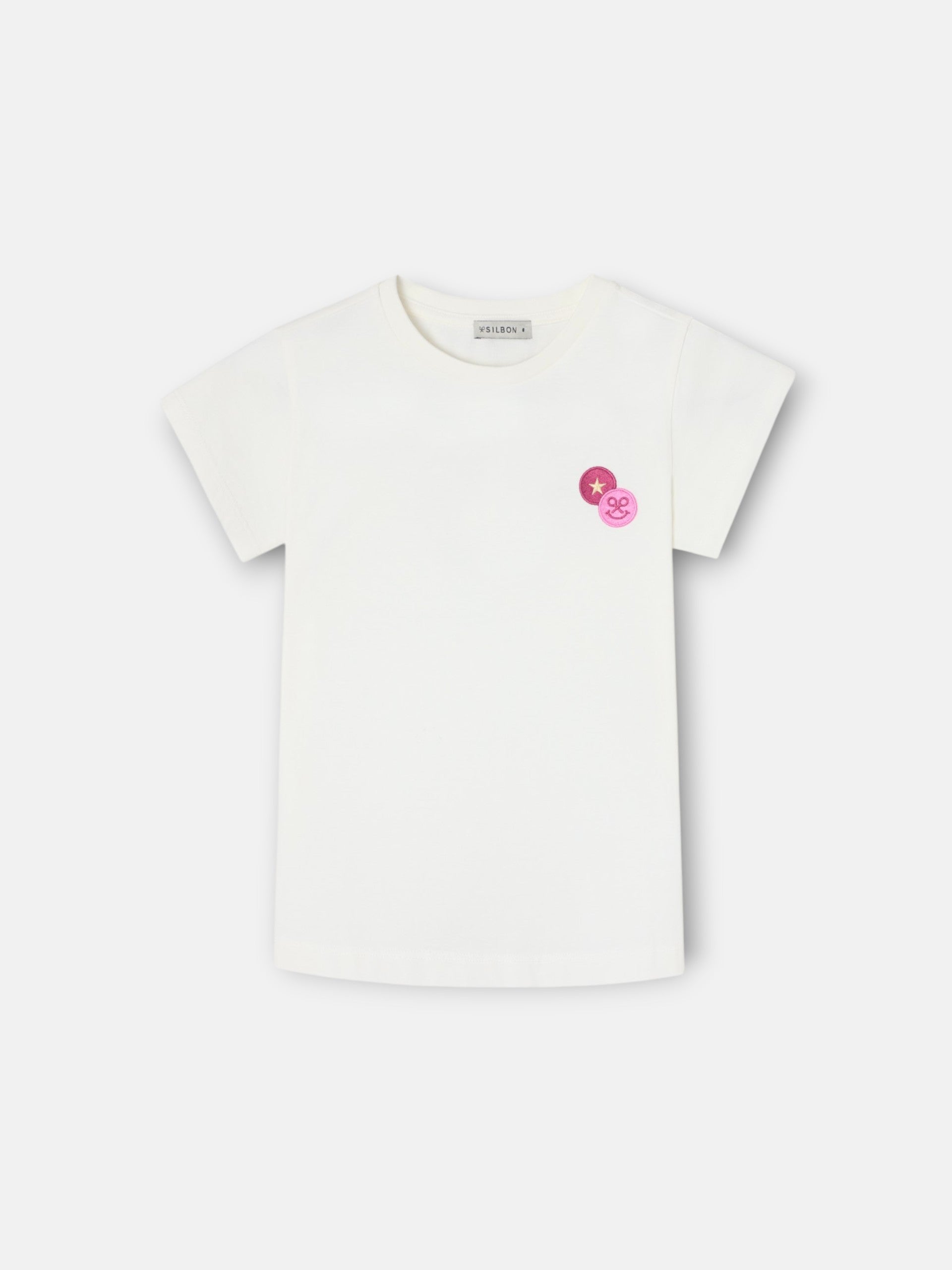 T-shirt fille patch raquettes blanche