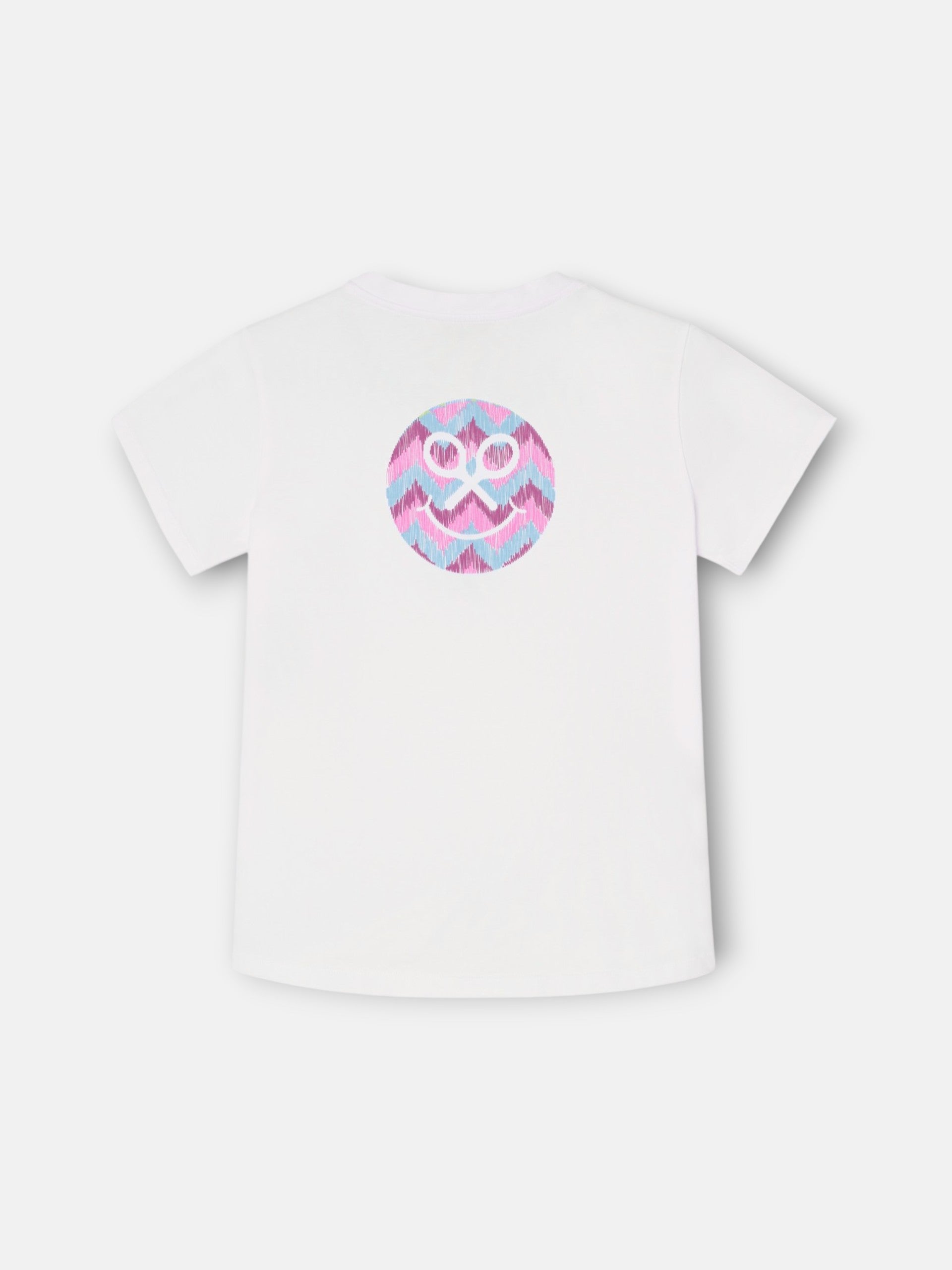 T-shirt fille patch raquettes blanche