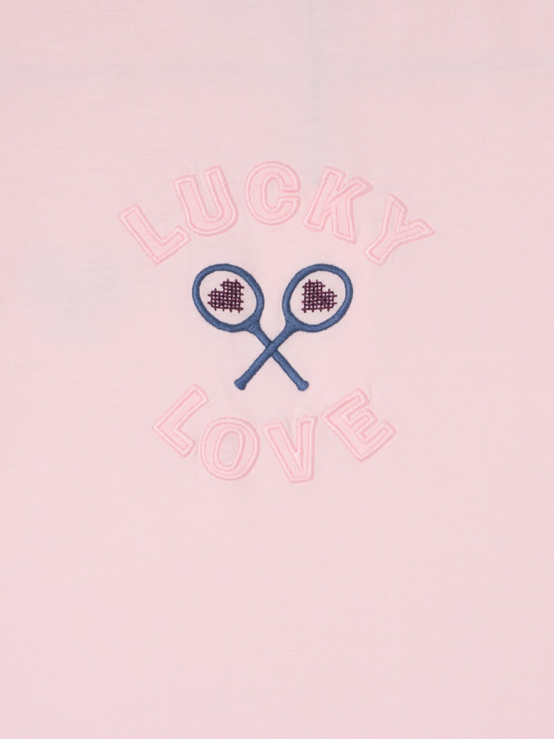 T-shirt fille lucky love rose