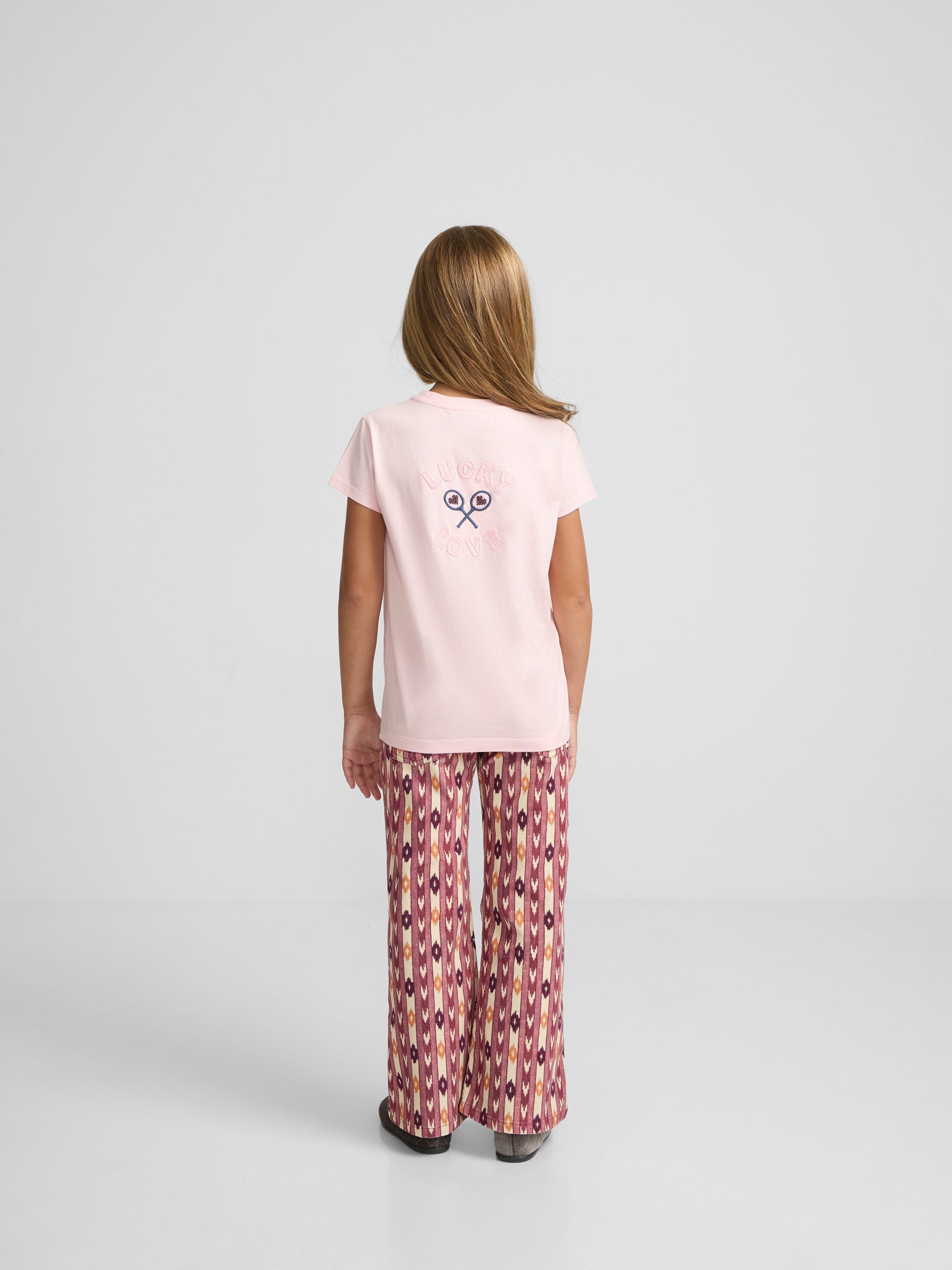 Camiseta girl lucky love rosa