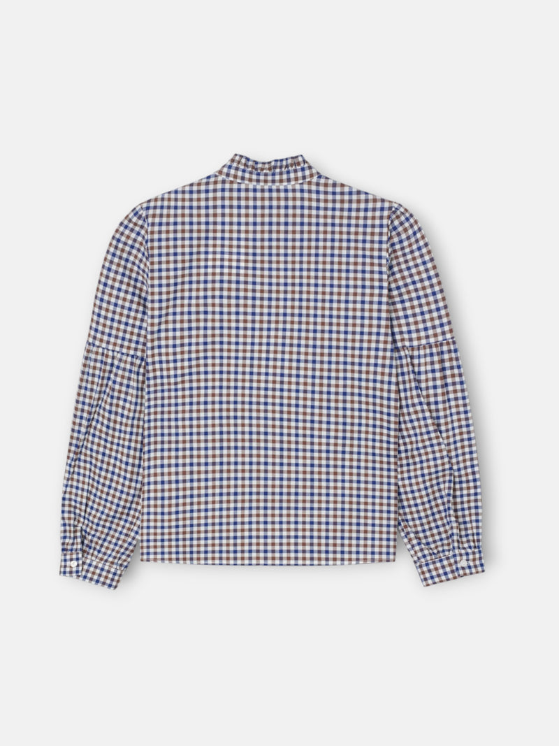 Camisa menina xadrez azul-marinho e branco