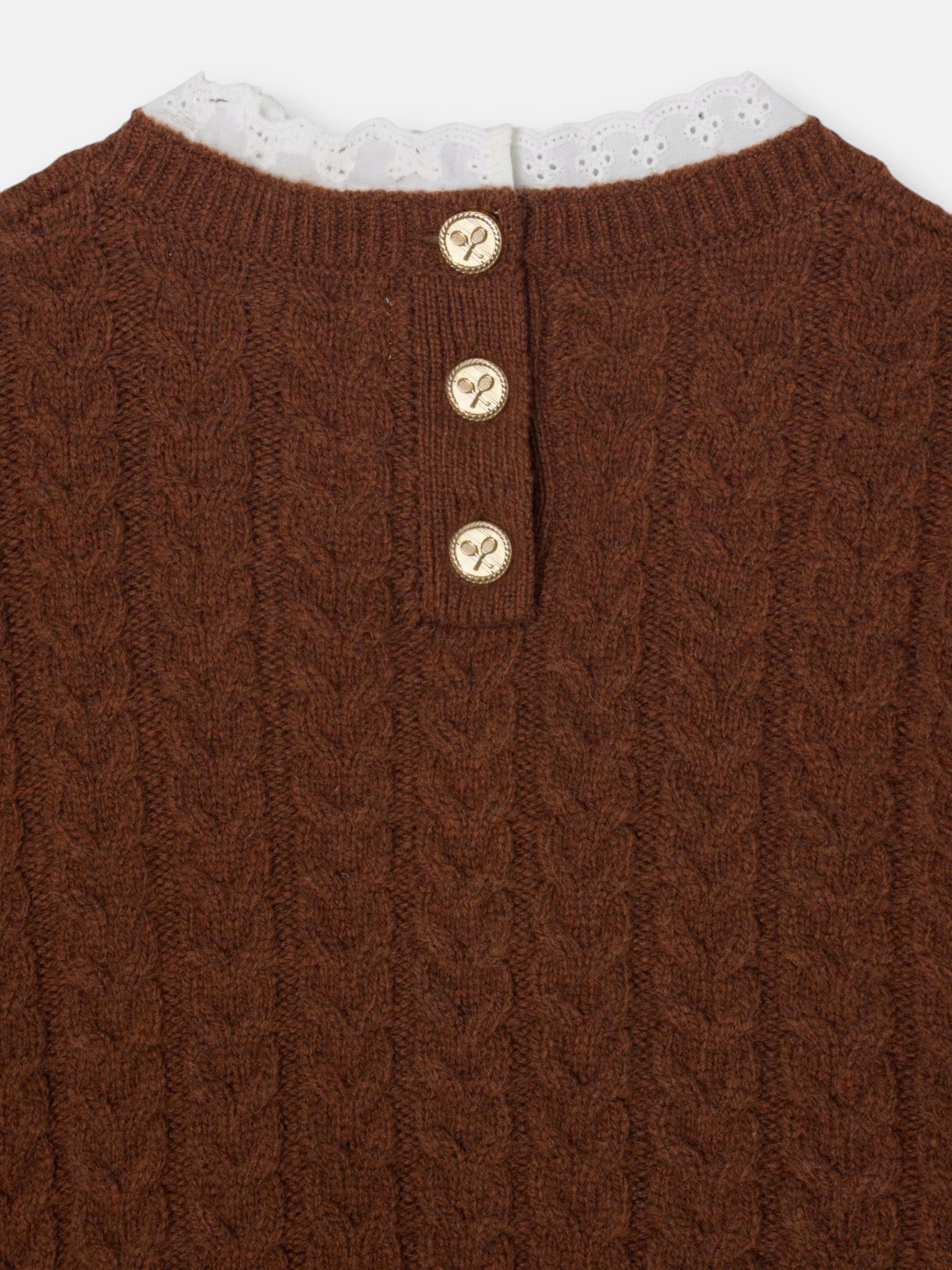 Jersey girl ochos cuello volante marron