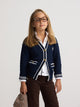 Cardigan girl college escudo azul marino