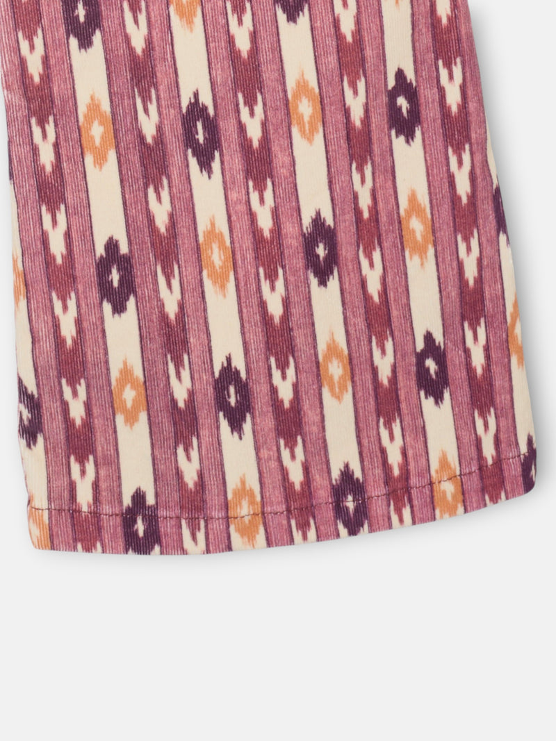 Pantalon girl pana estampado ikat rosa