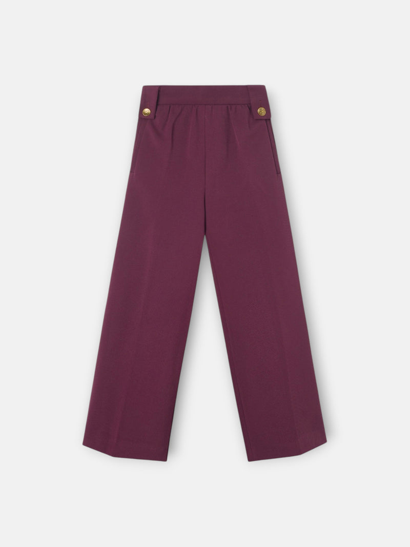 Pantalon fille culotte aubergine