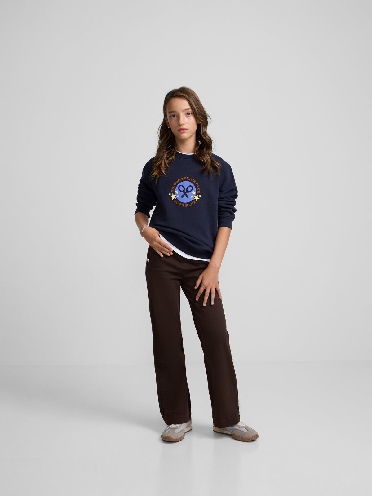 Navy blue girl tennis club sweatshirt