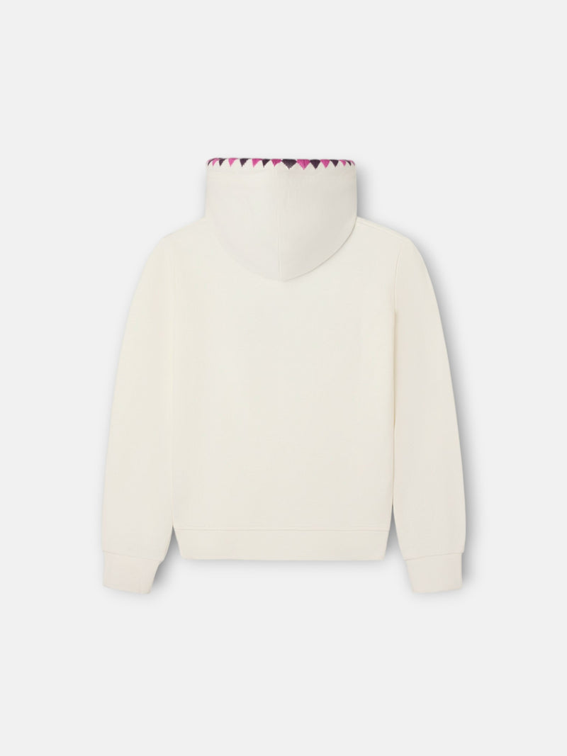 Sweatshirt girl com capuz raquete estampado cru