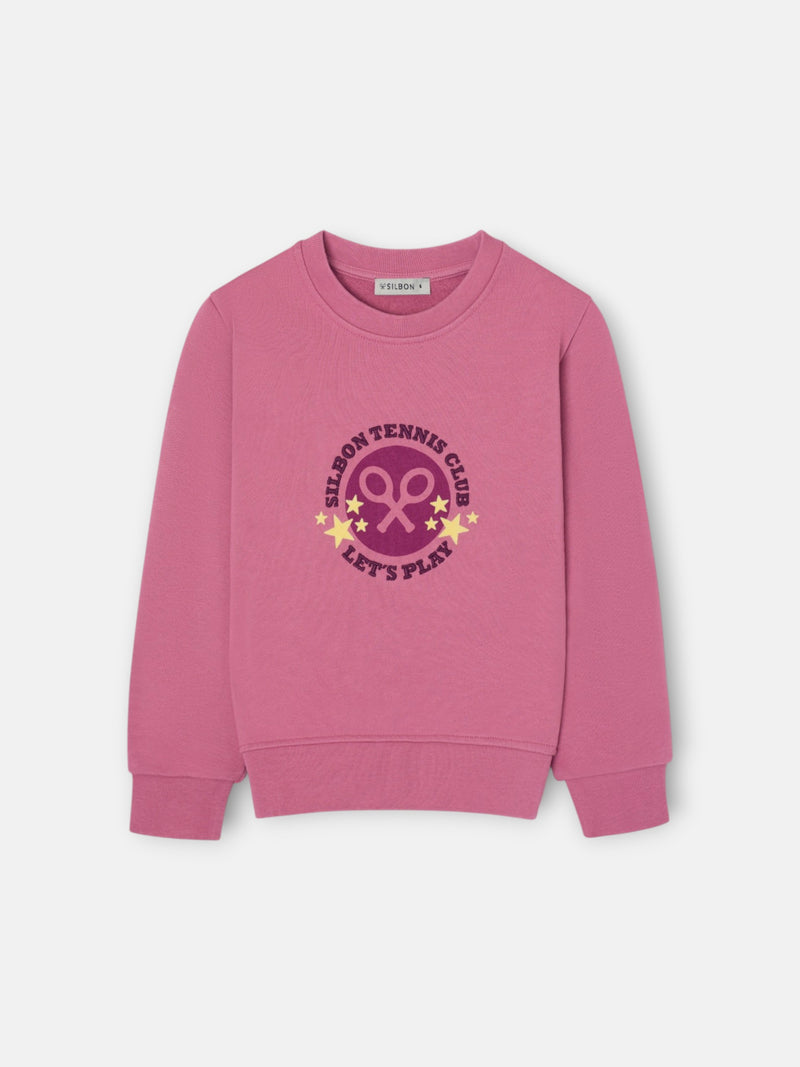 Sudadera girl tennis club rosa