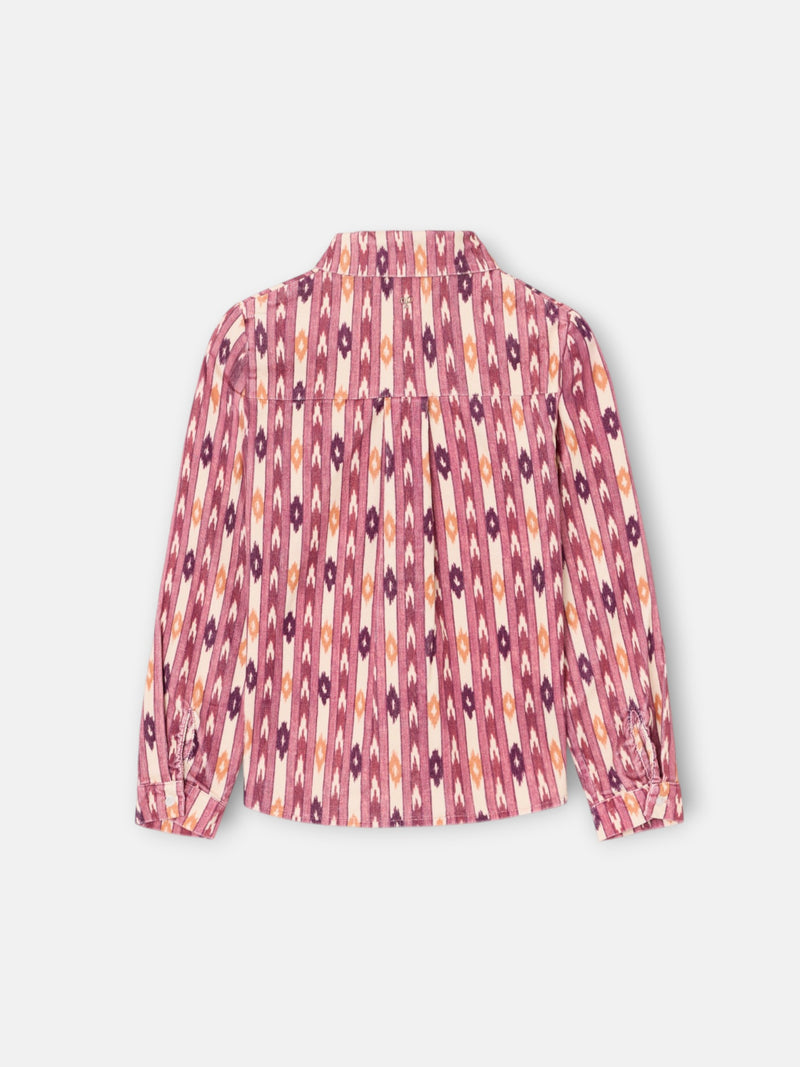 Camisa girl pana estampado ikat rosa