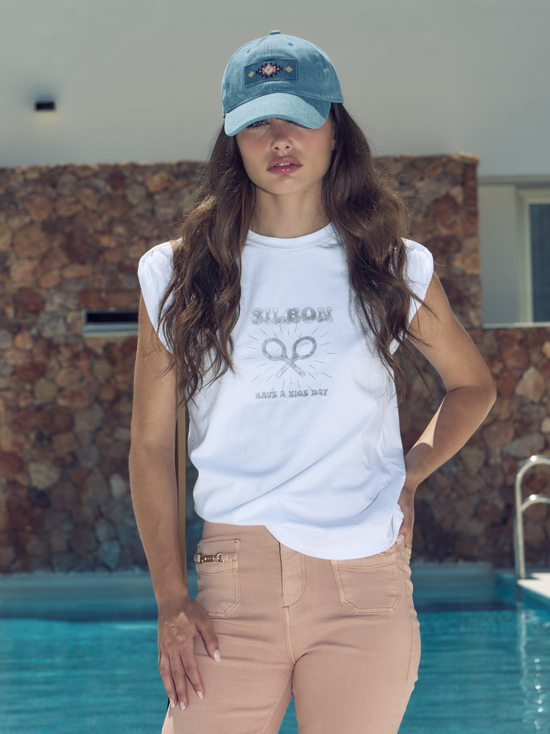 T-shirt mulher roll out have a nice day branca