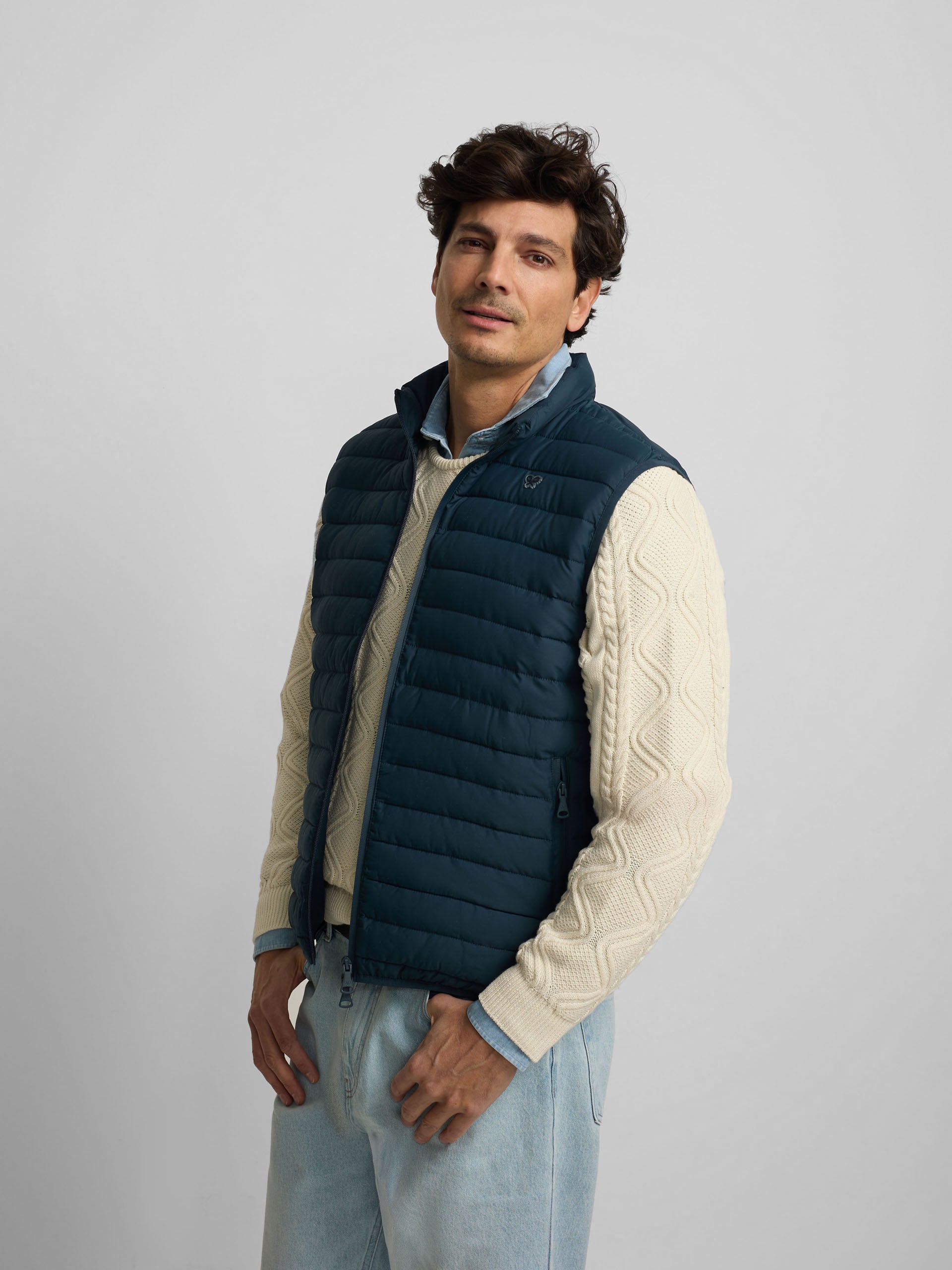 Navy blue padded vest