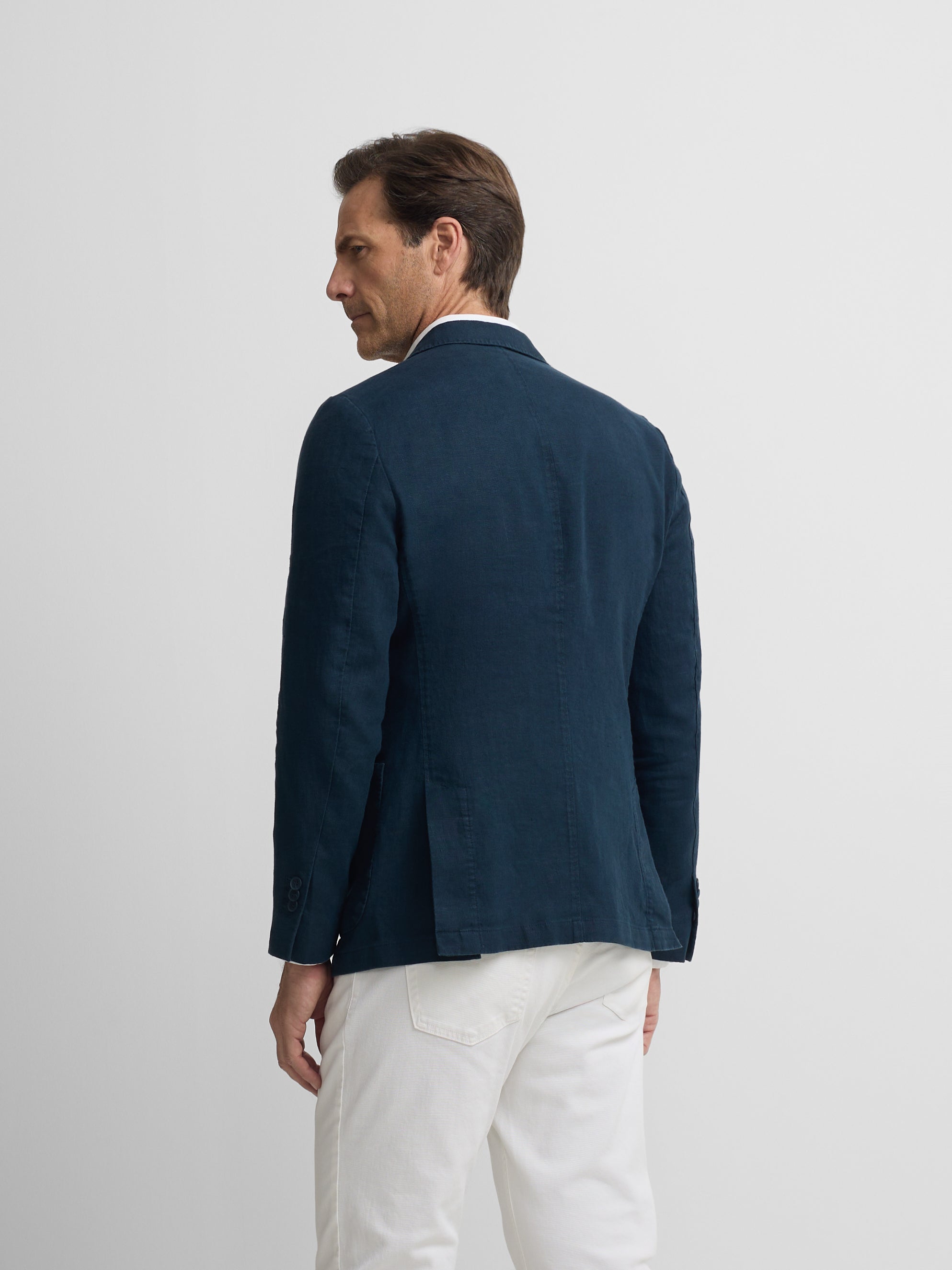 Navy blue comfort double-breasted blazer