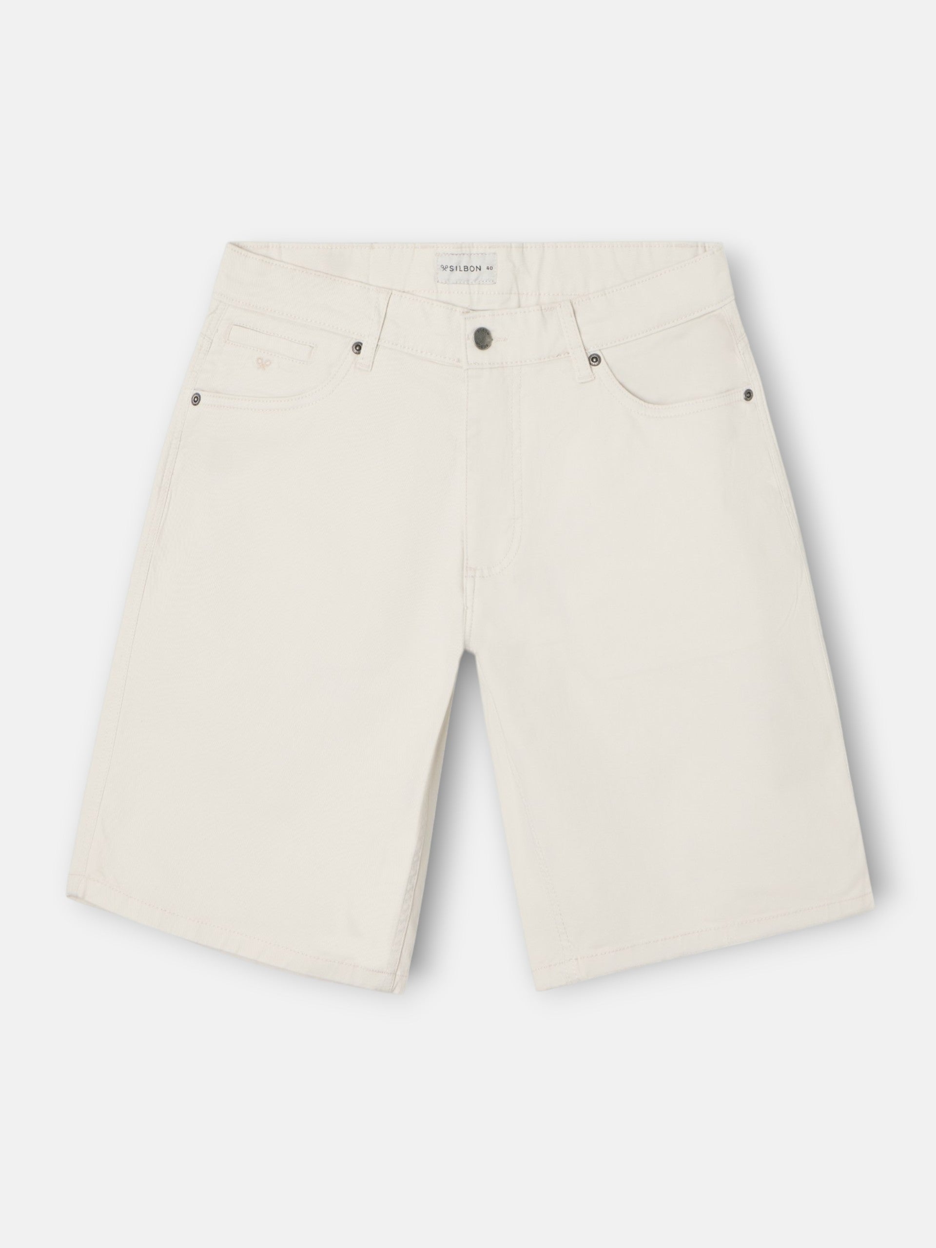 Five-pocket stone Bermuda shorts