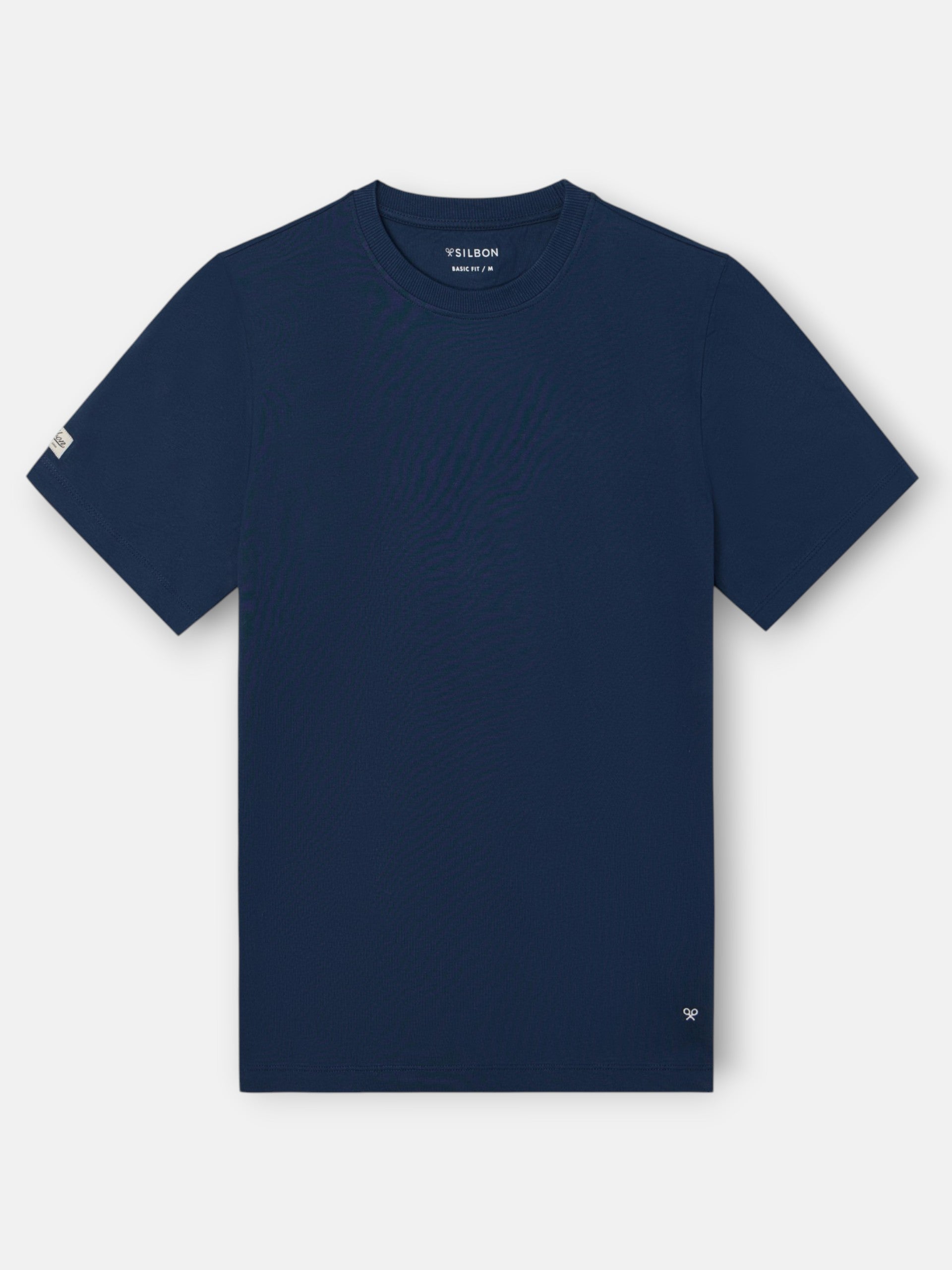 Classic navy blue label t-shirt