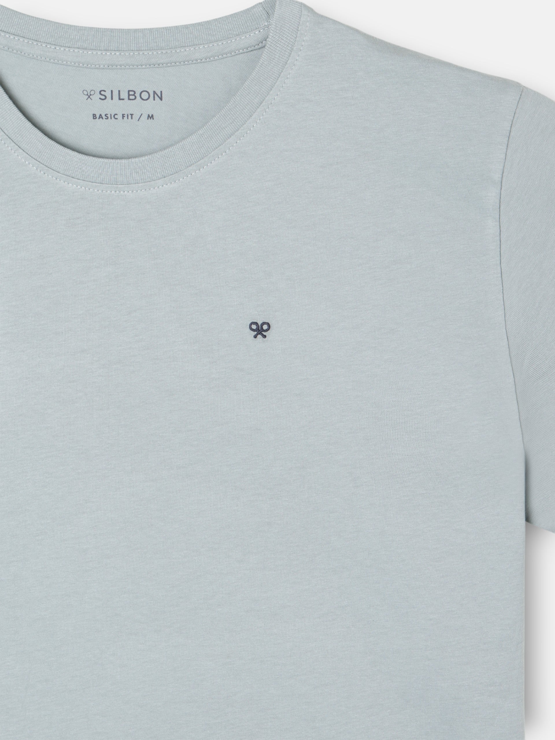Camiseta minilogo verde cinzento