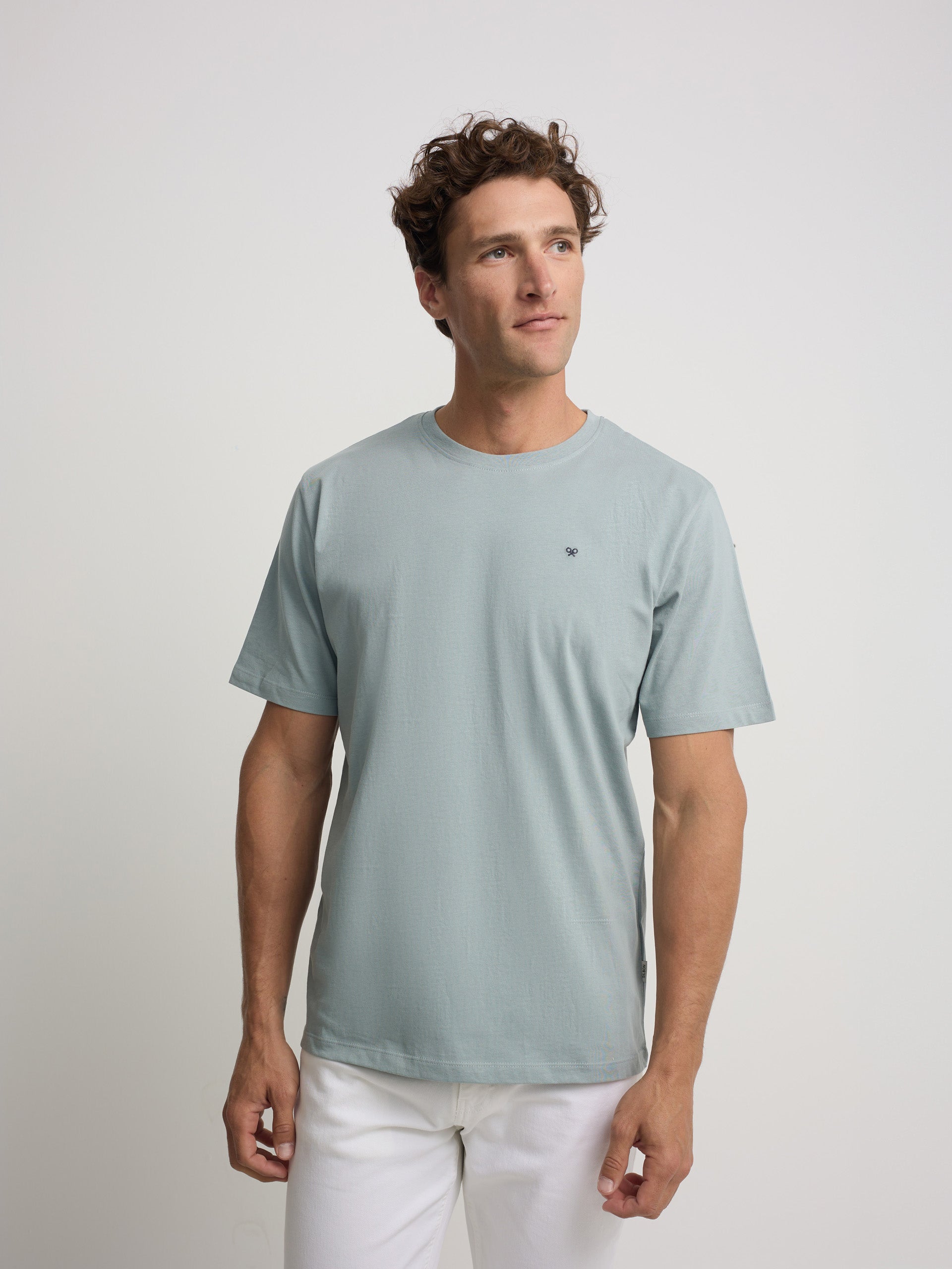Camiseta minilogo verde cinzento