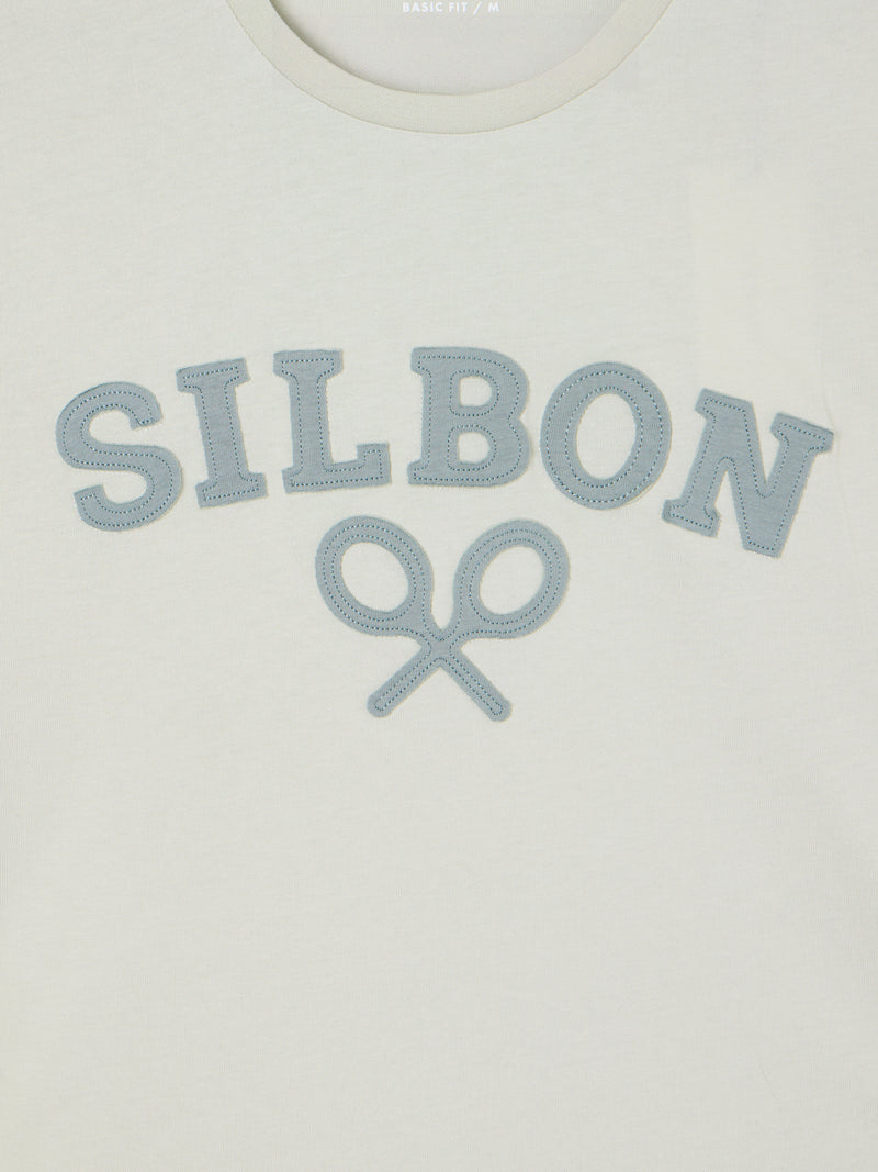 Light green half racket t-shirt