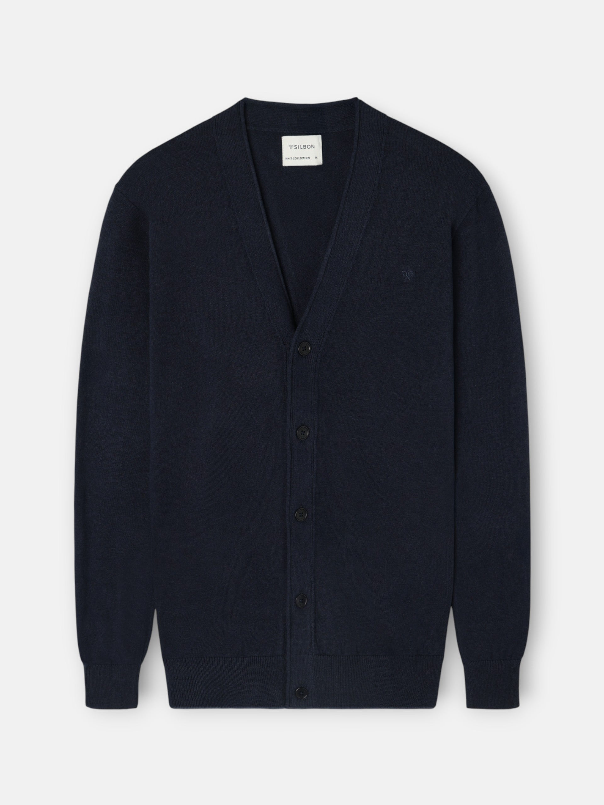 Cardigan com botões azul-marinho