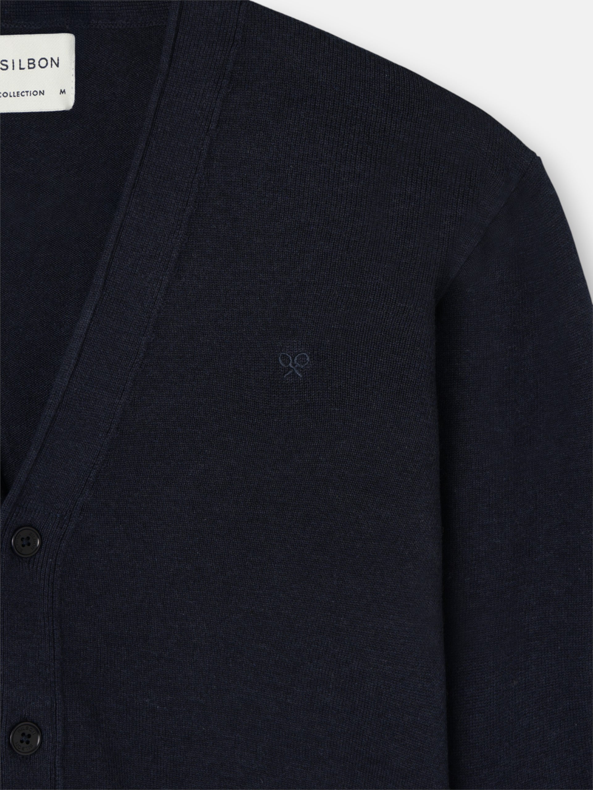 Cardigan com botões azul-marinho