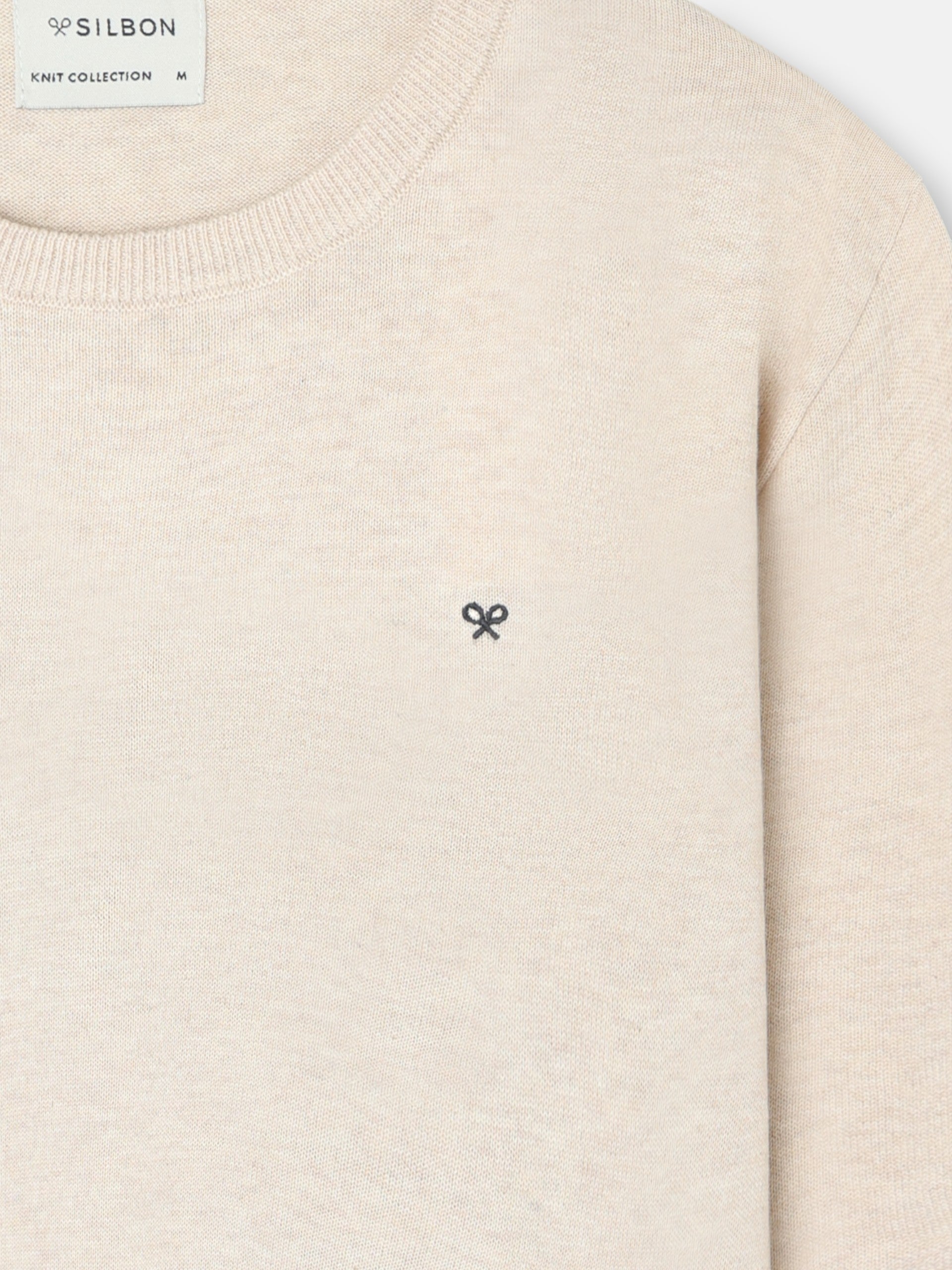 Plain cream crew neck sweater