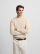 Plain cream crew neck sweater