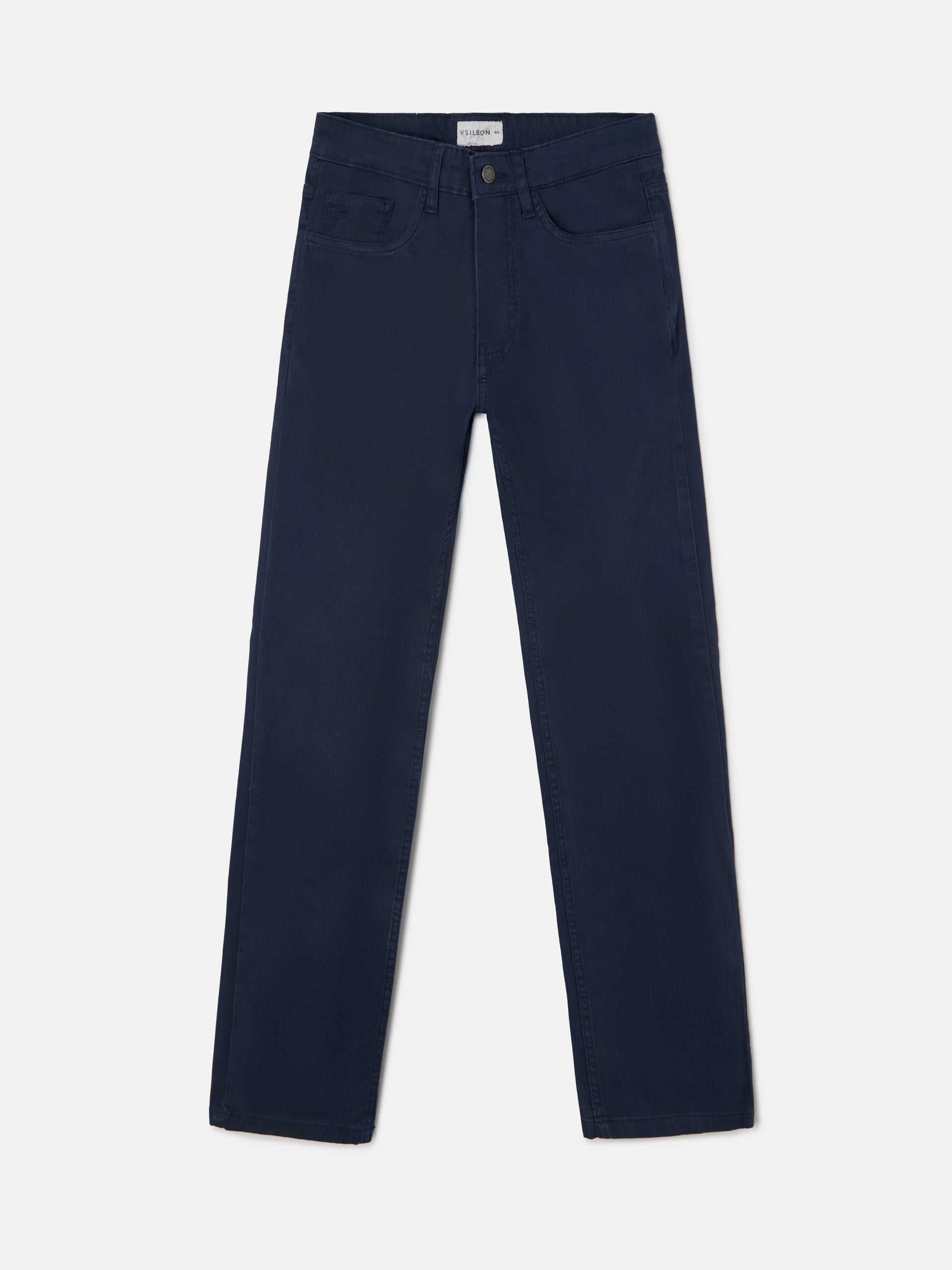 Calças desportivas cinco bolsos azul navy
