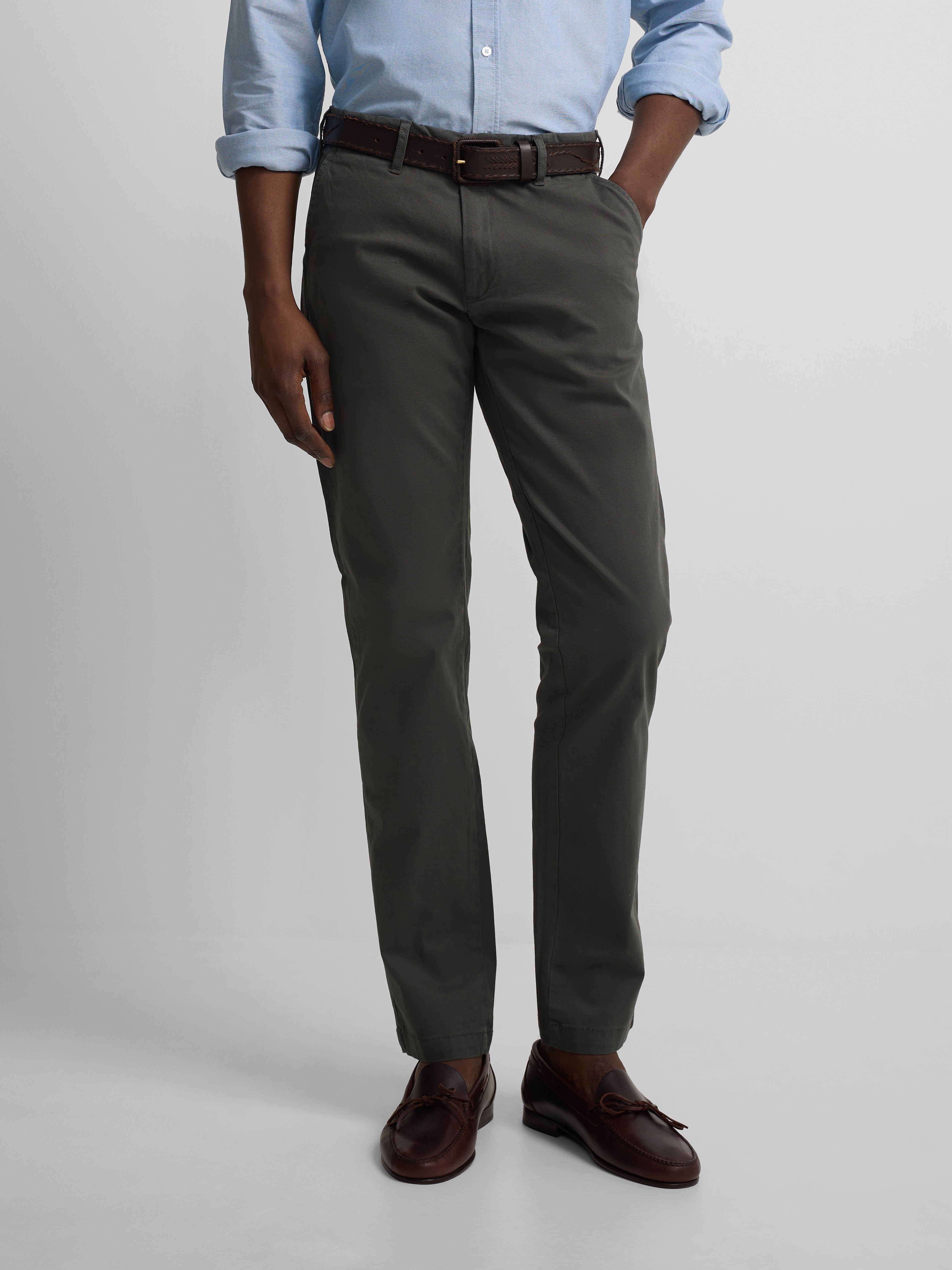 Pantalon sport chino verde oscuro