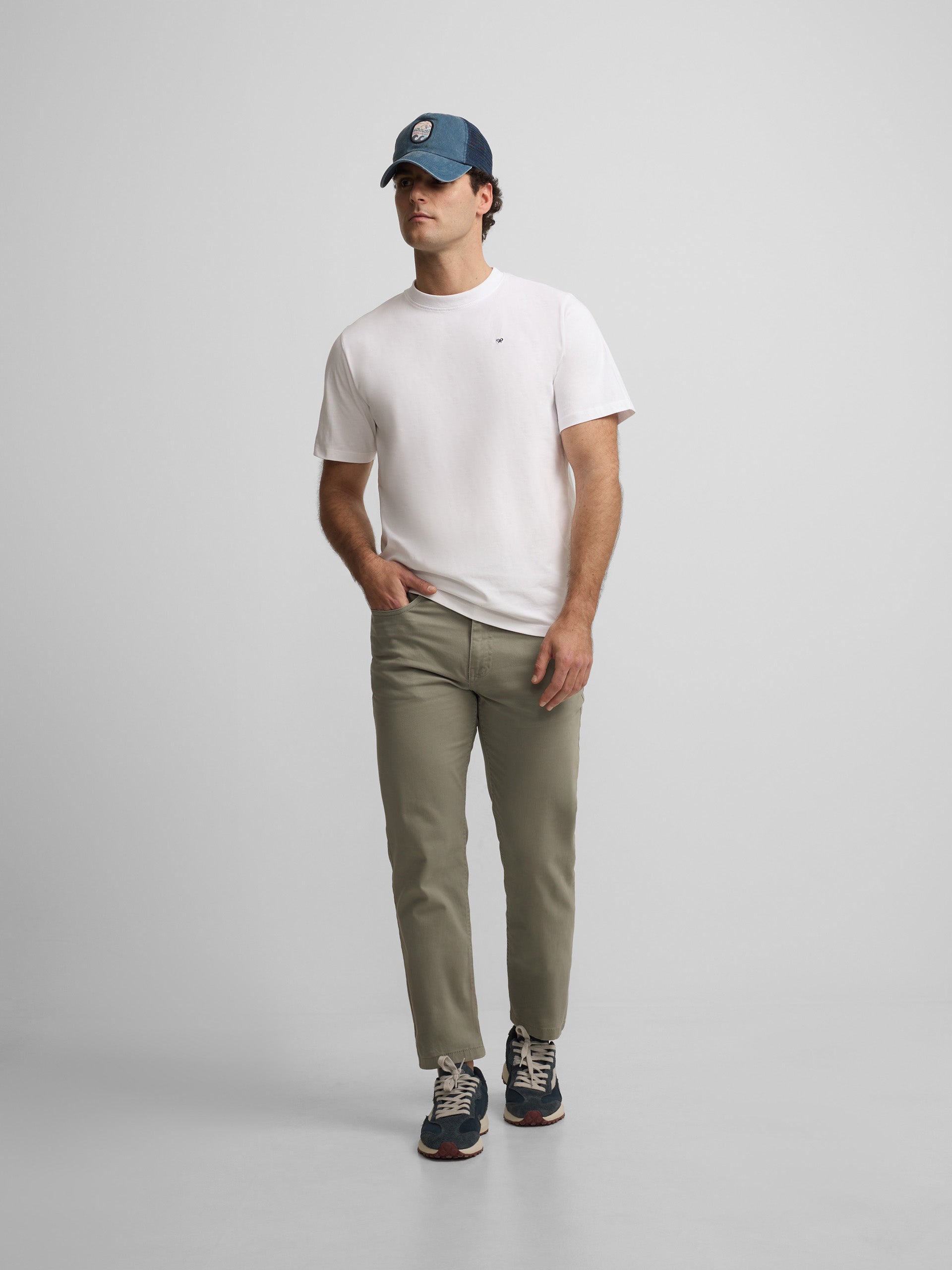 Pantalon sport cinco bolsillos verde medio