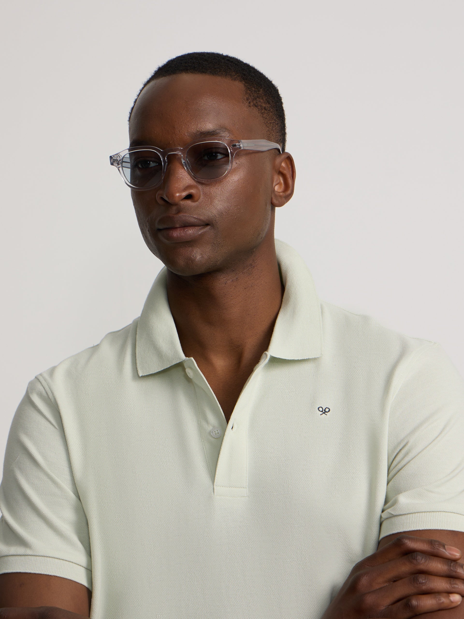 Classic plain light green polo