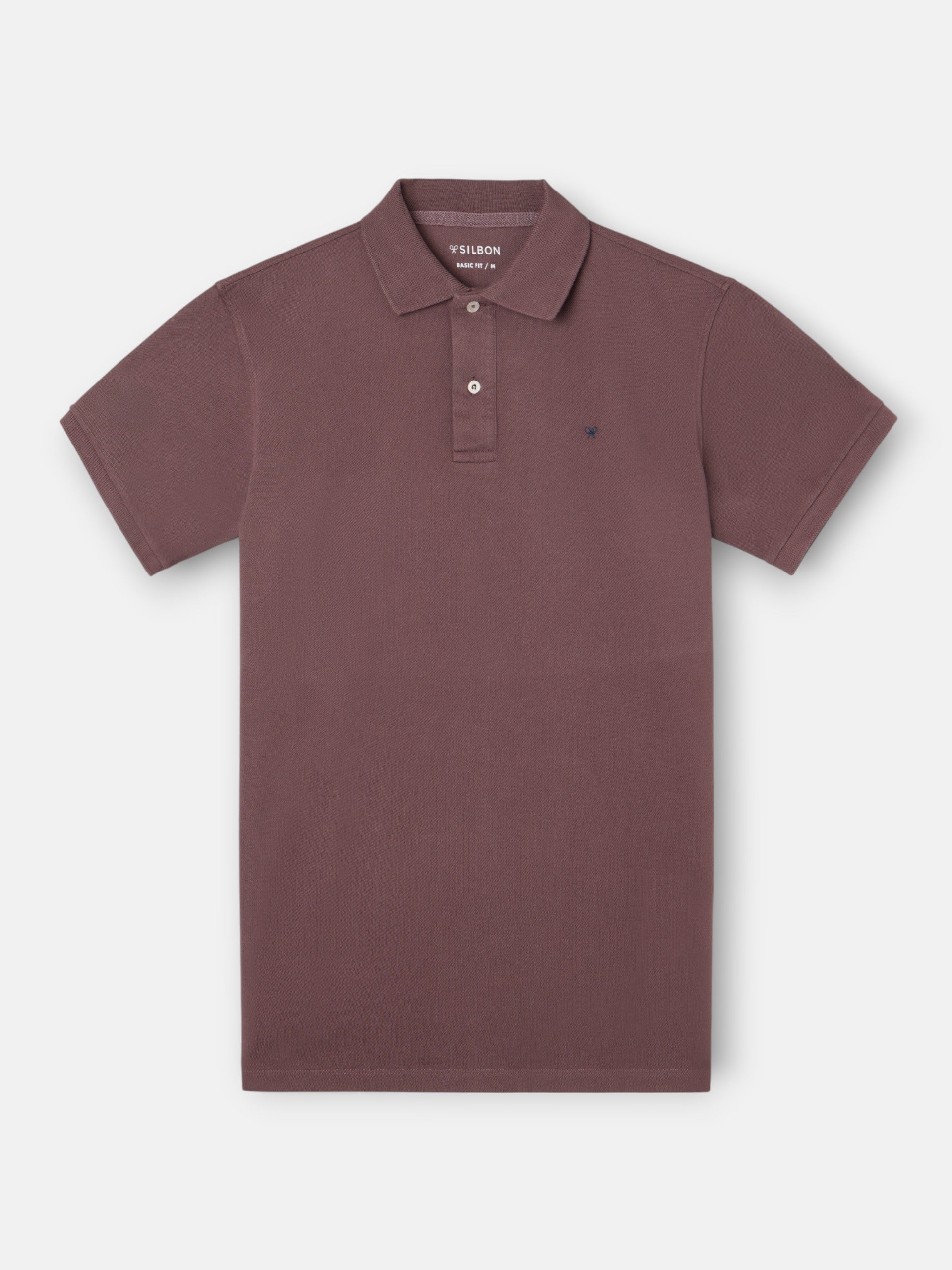 Polo classique uni bordeaux clair