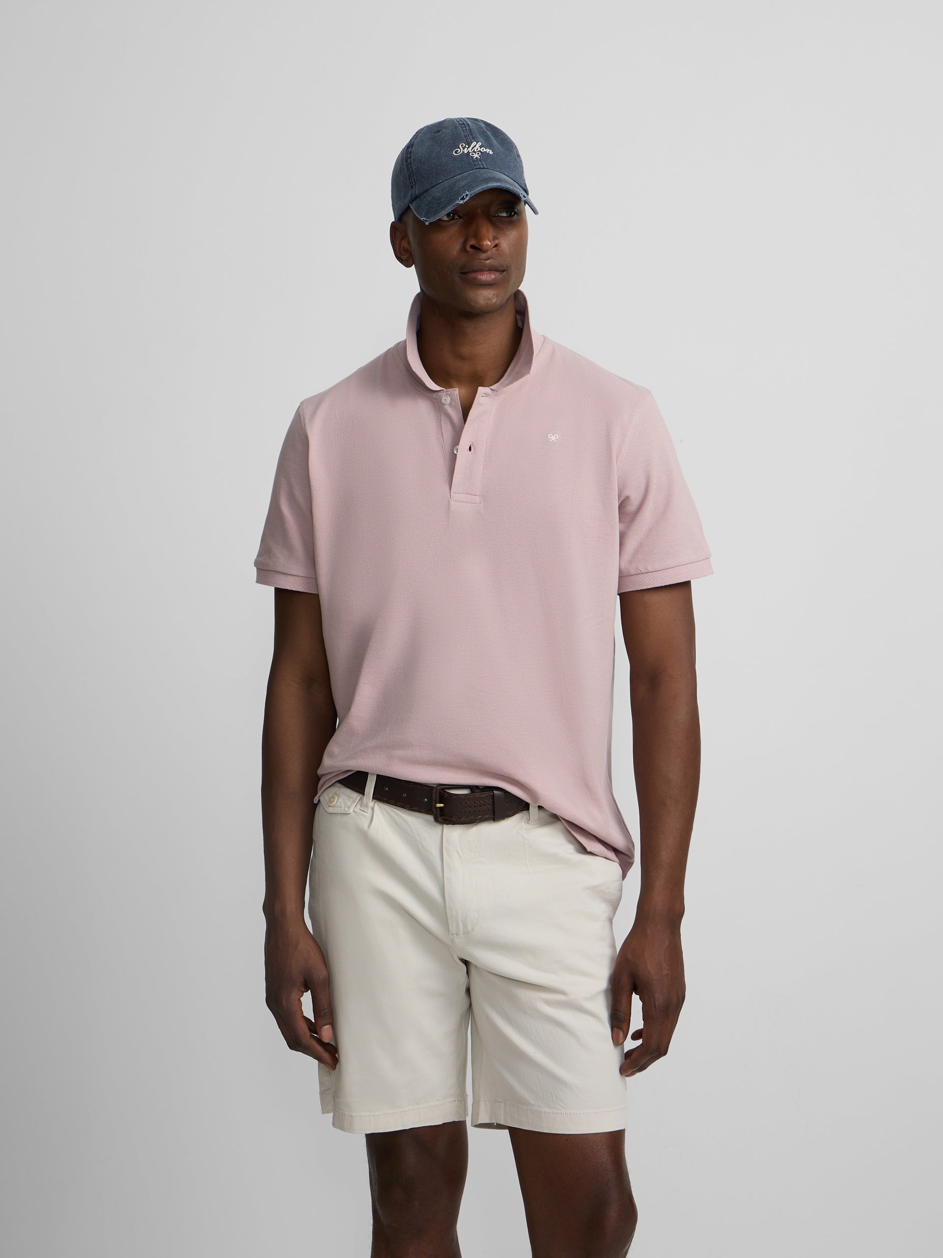 Polo classique uni rose