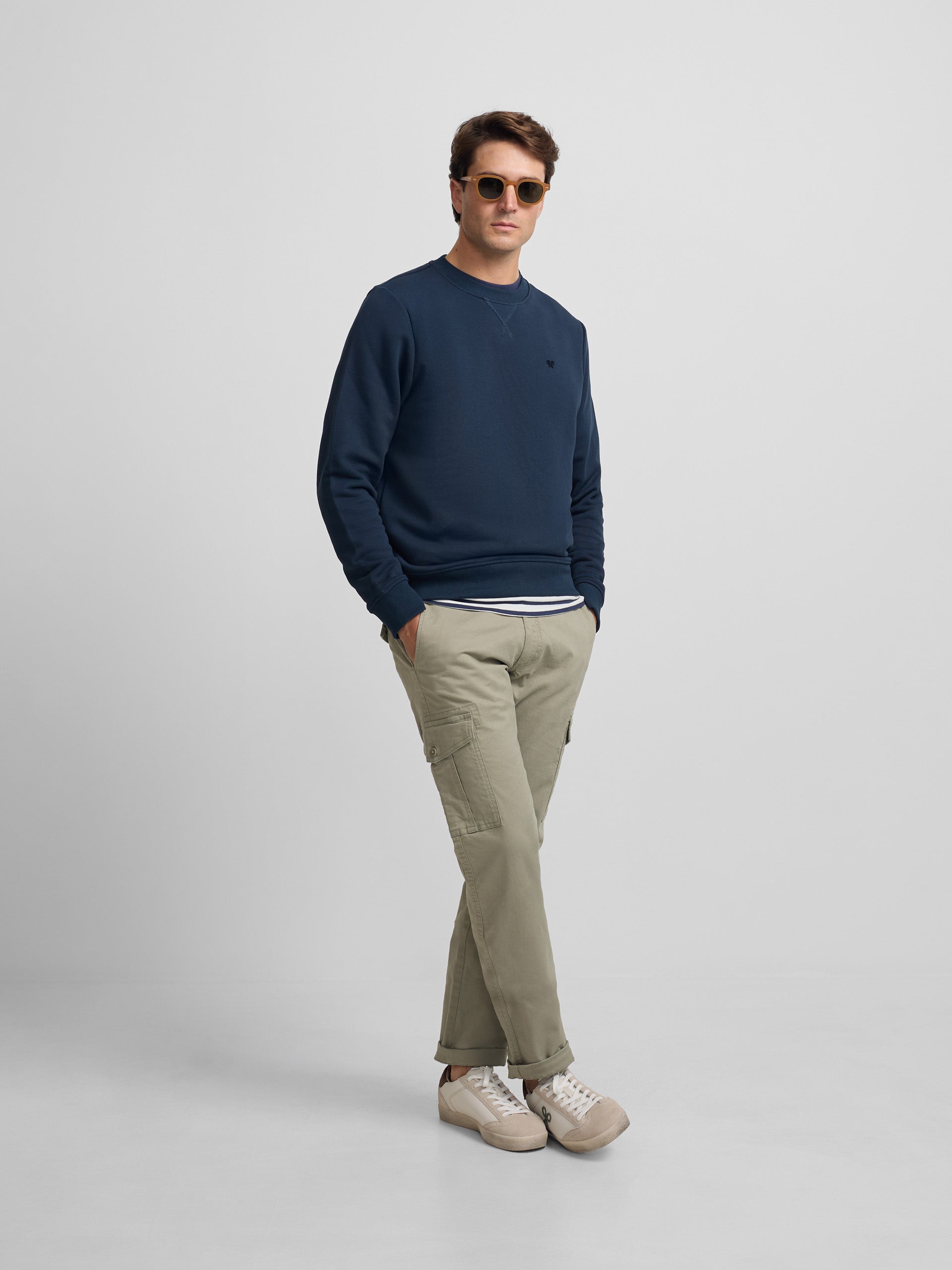 Sudadera Silbon minilogo rizo azul marino