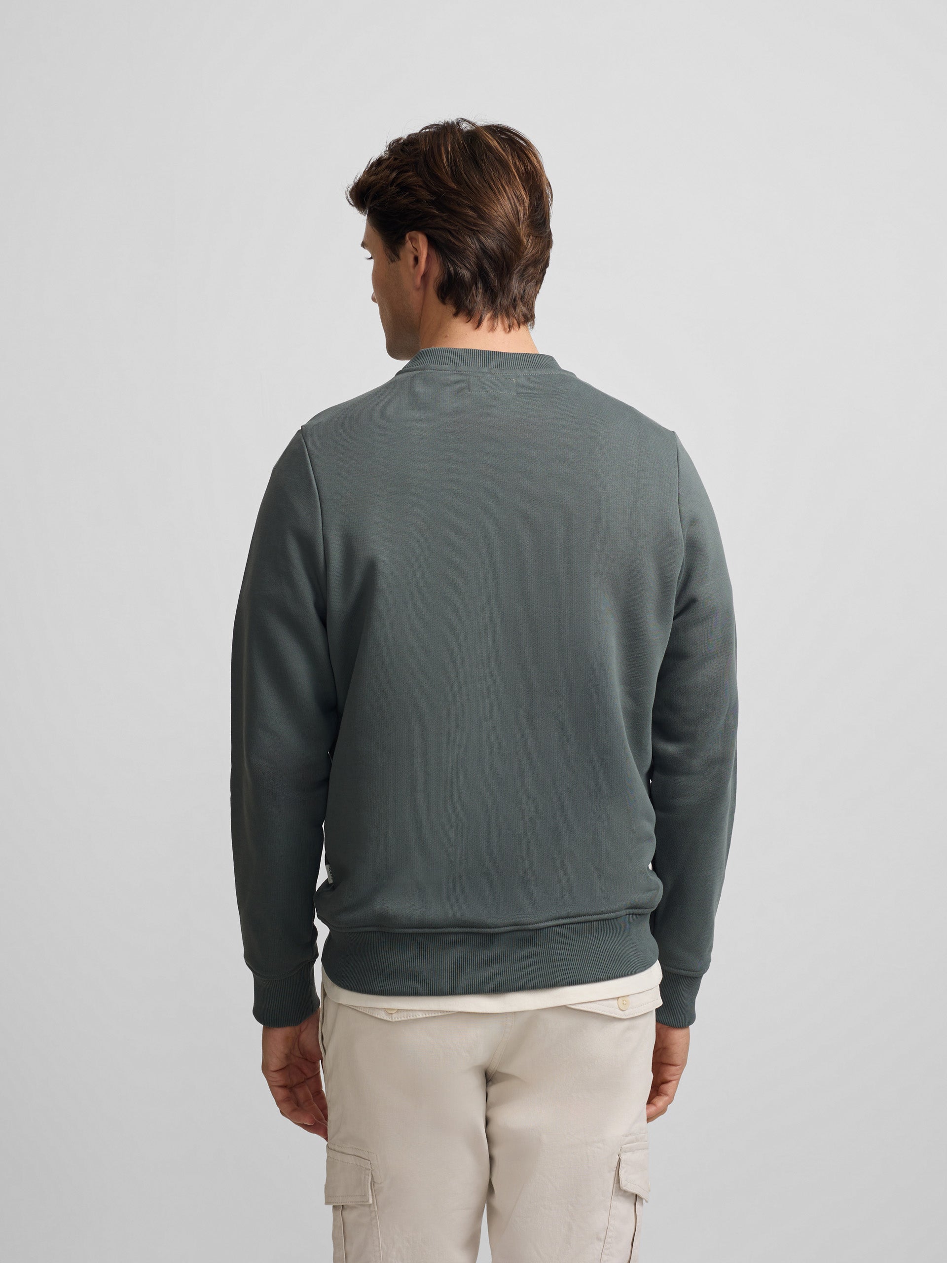 Silbon sweatshirt with dark green terry mini logo