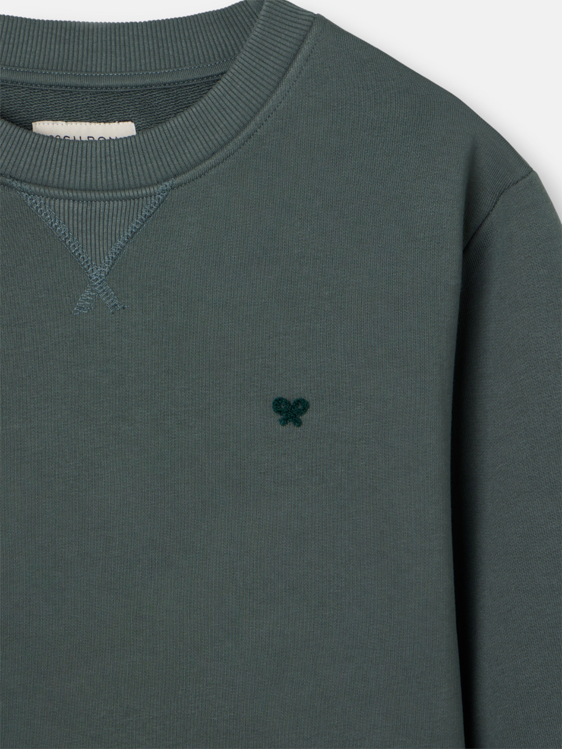 Silbon sweatshirt with dark green terry mini logo
