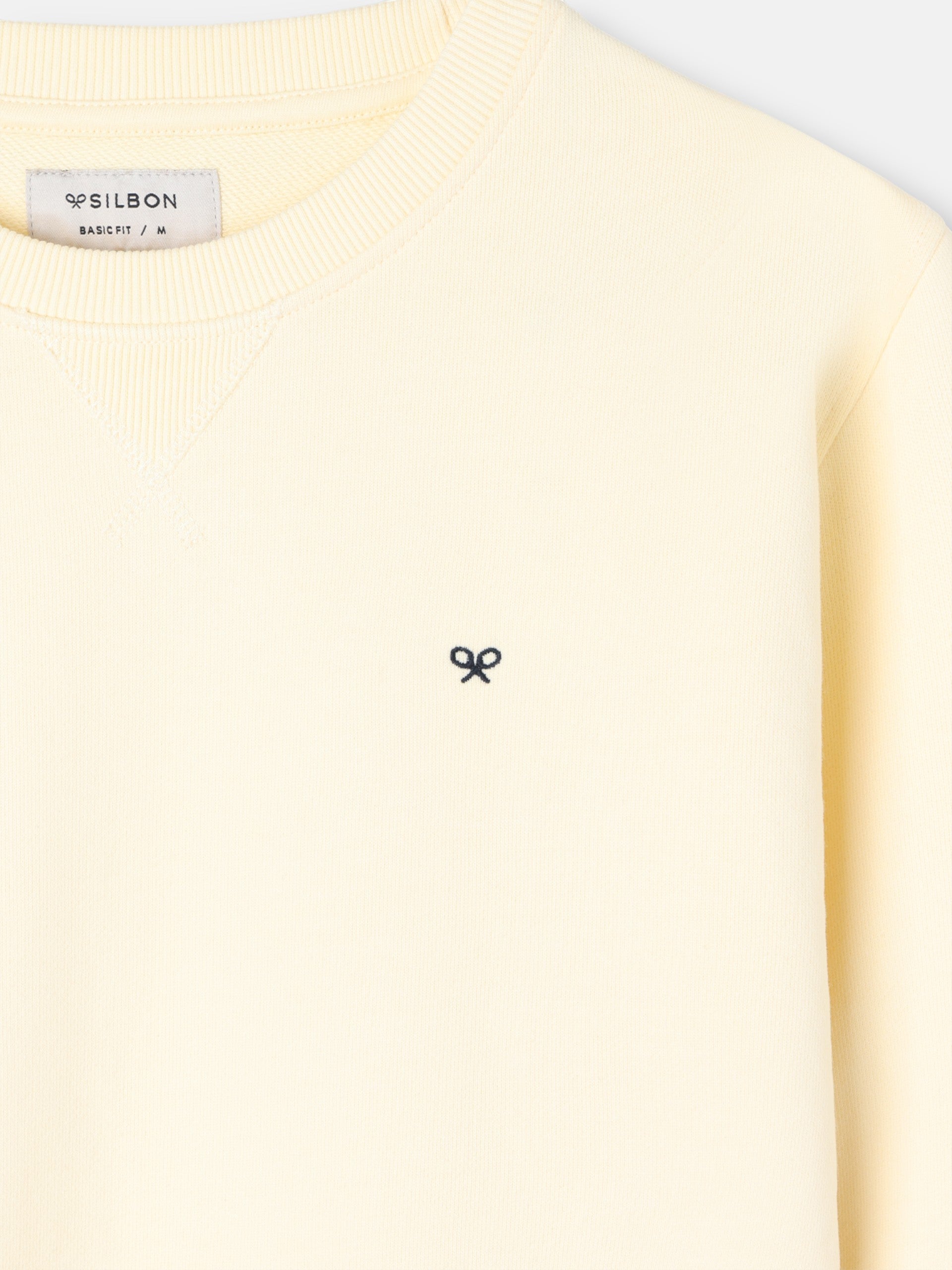 Sweat-shirt Silbon minilogo jaune