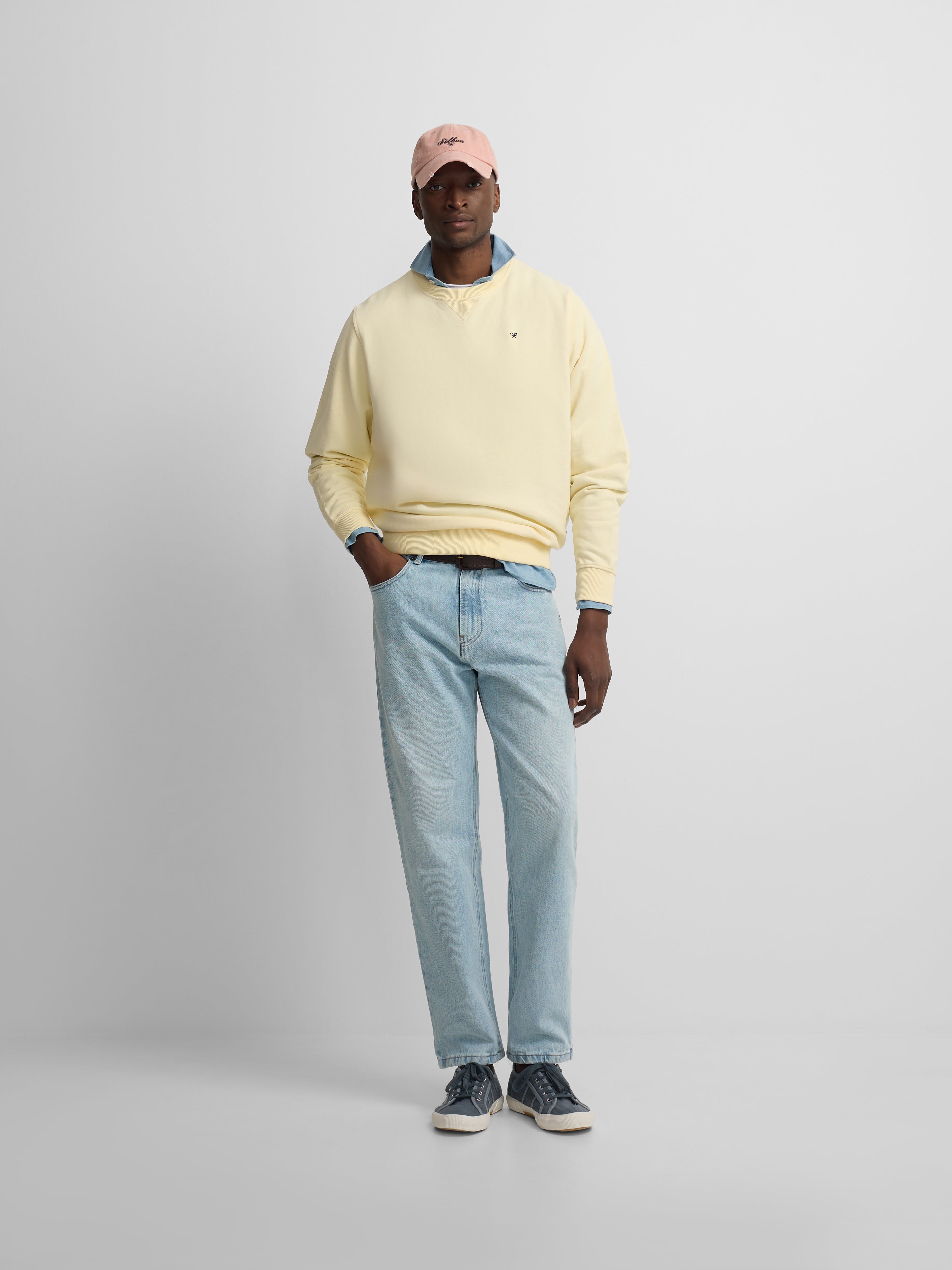 Sweat-shirt Silbon minilogo jaune