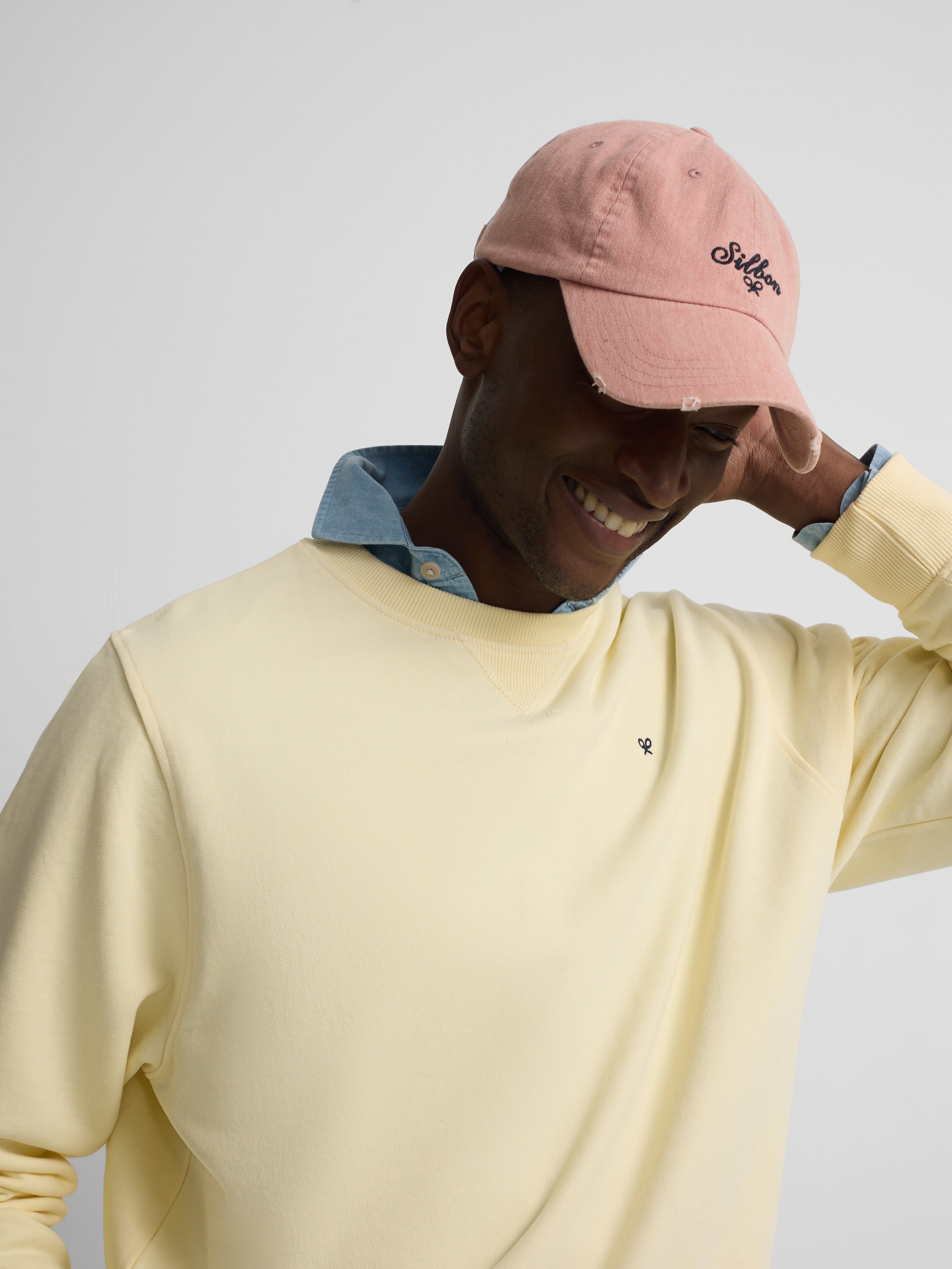 Sweat-shirt Silbon minilogo jaune