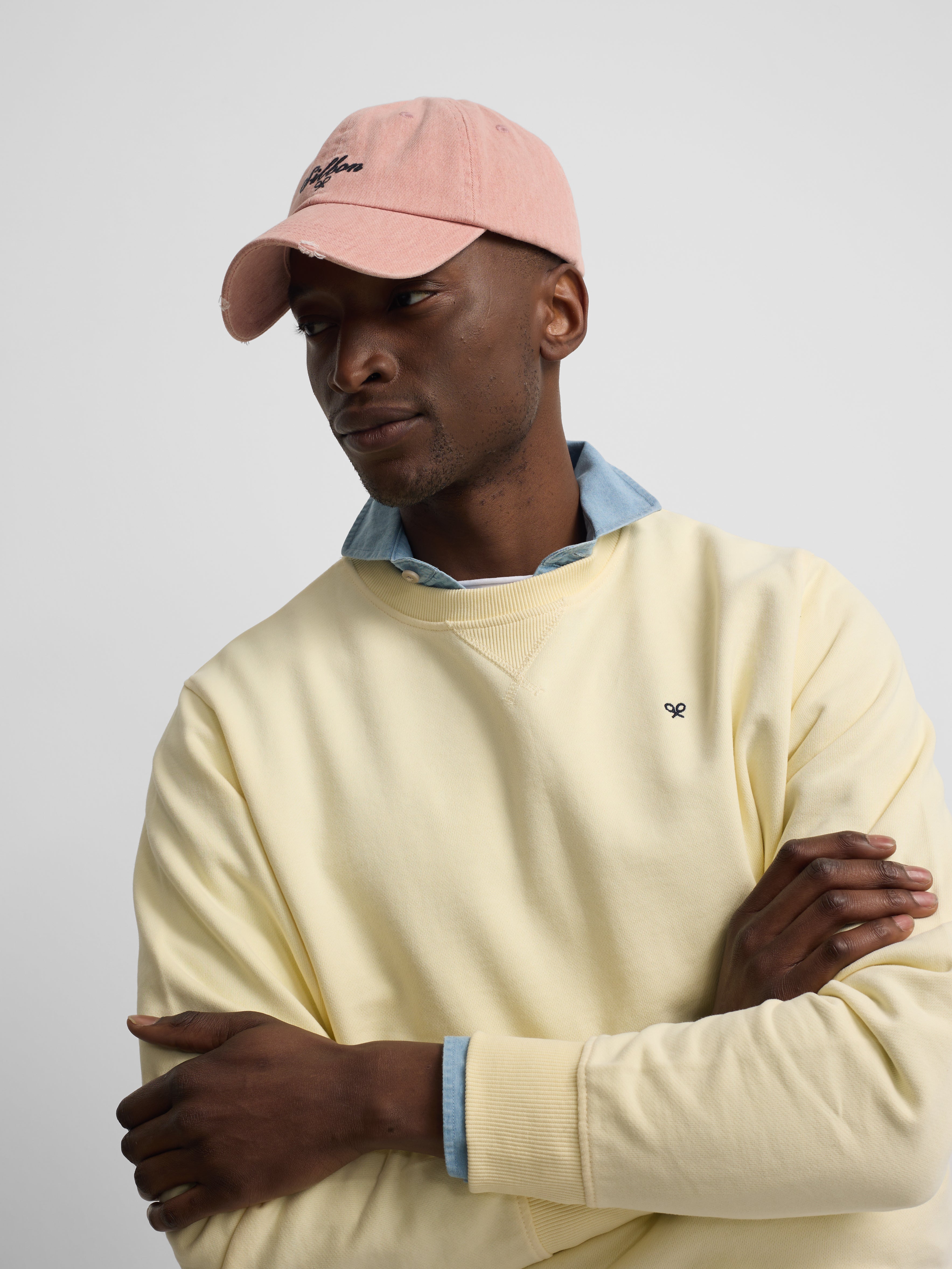 Sweat-shirt Silbon minilogo jaune
